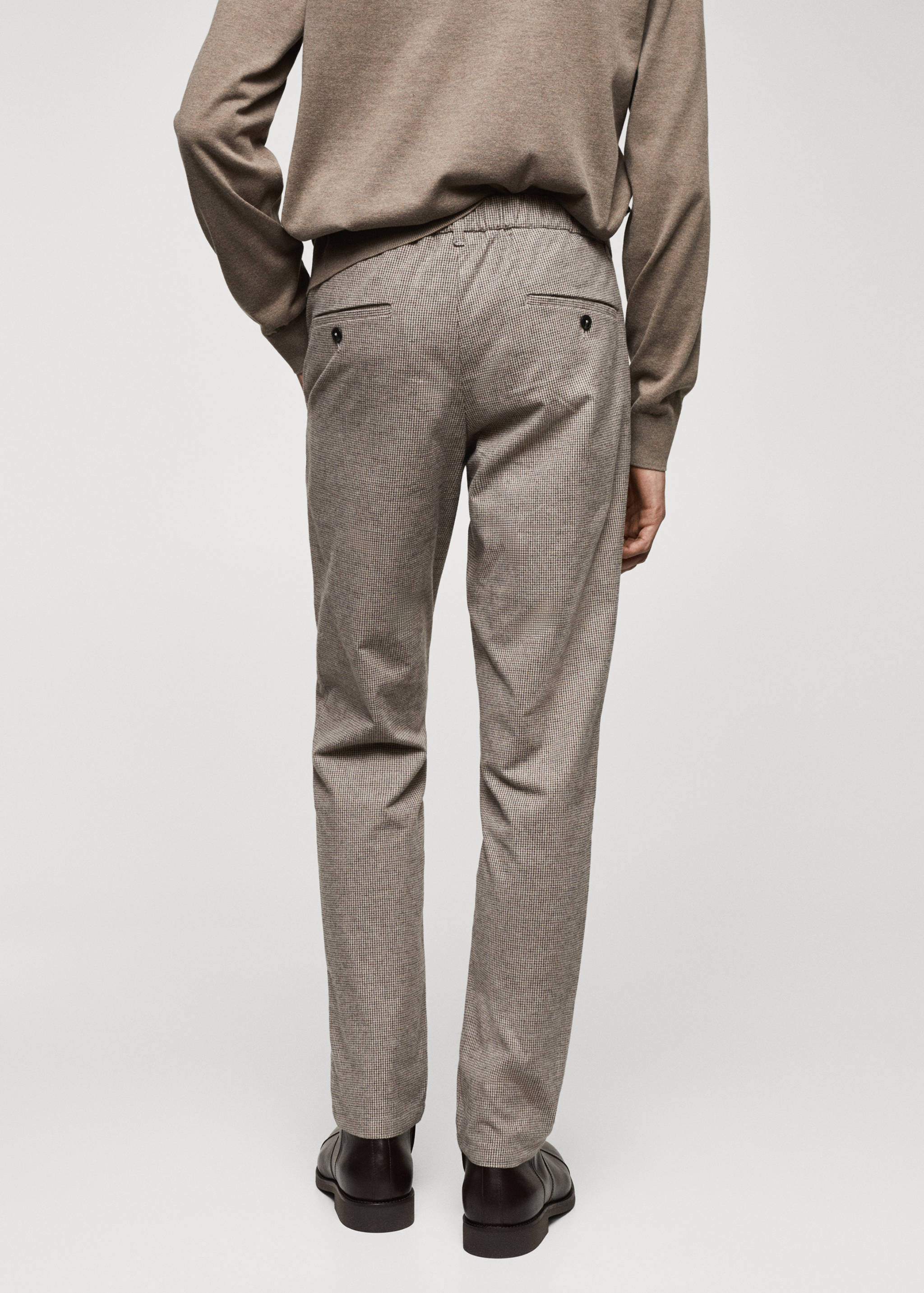 Slim-fit cotton micro-houndstooth slim-fit trousers - Reverse of the article