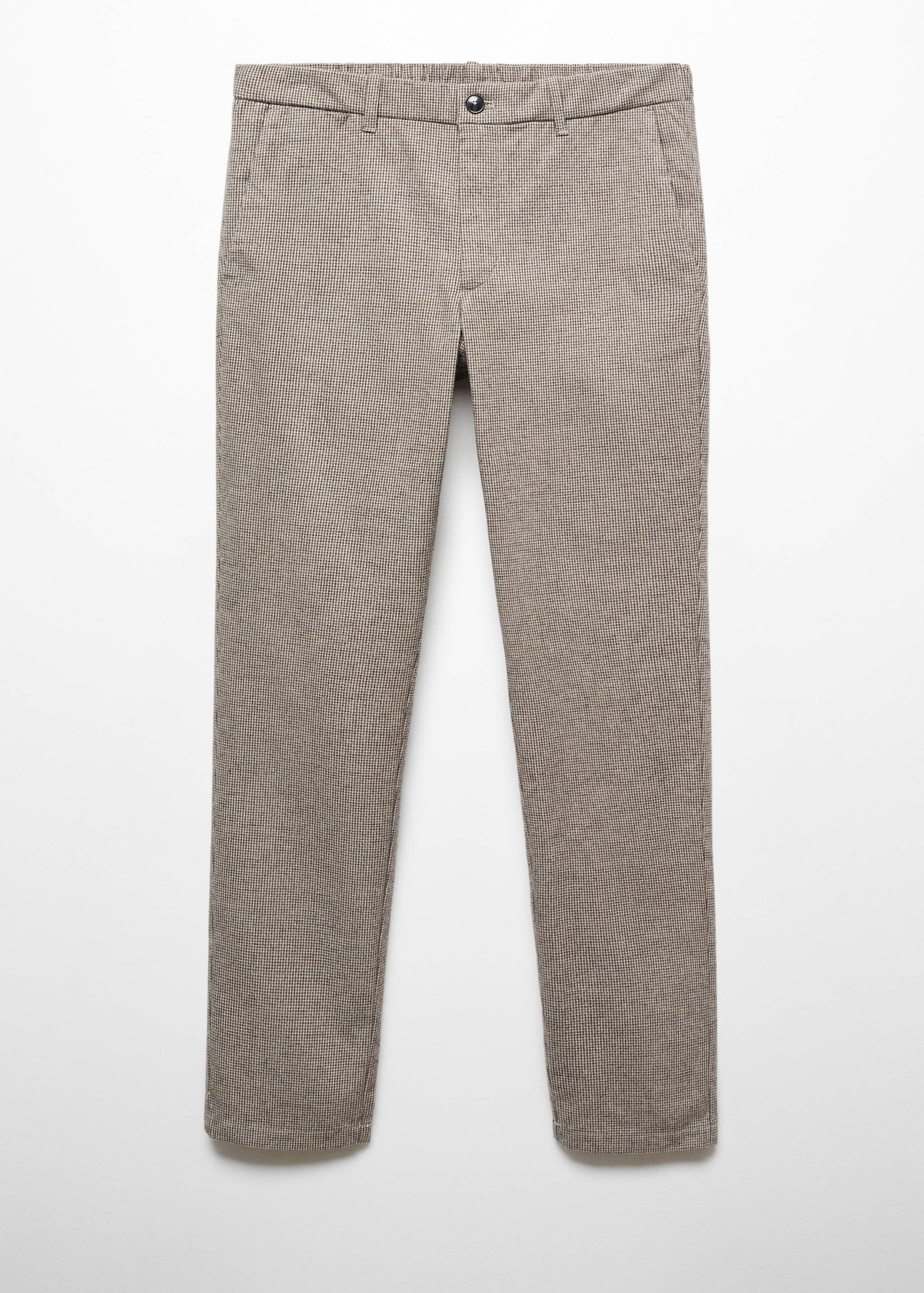 Slim-fit cotton micro-houndstooth slim-fit trousers - Article without model