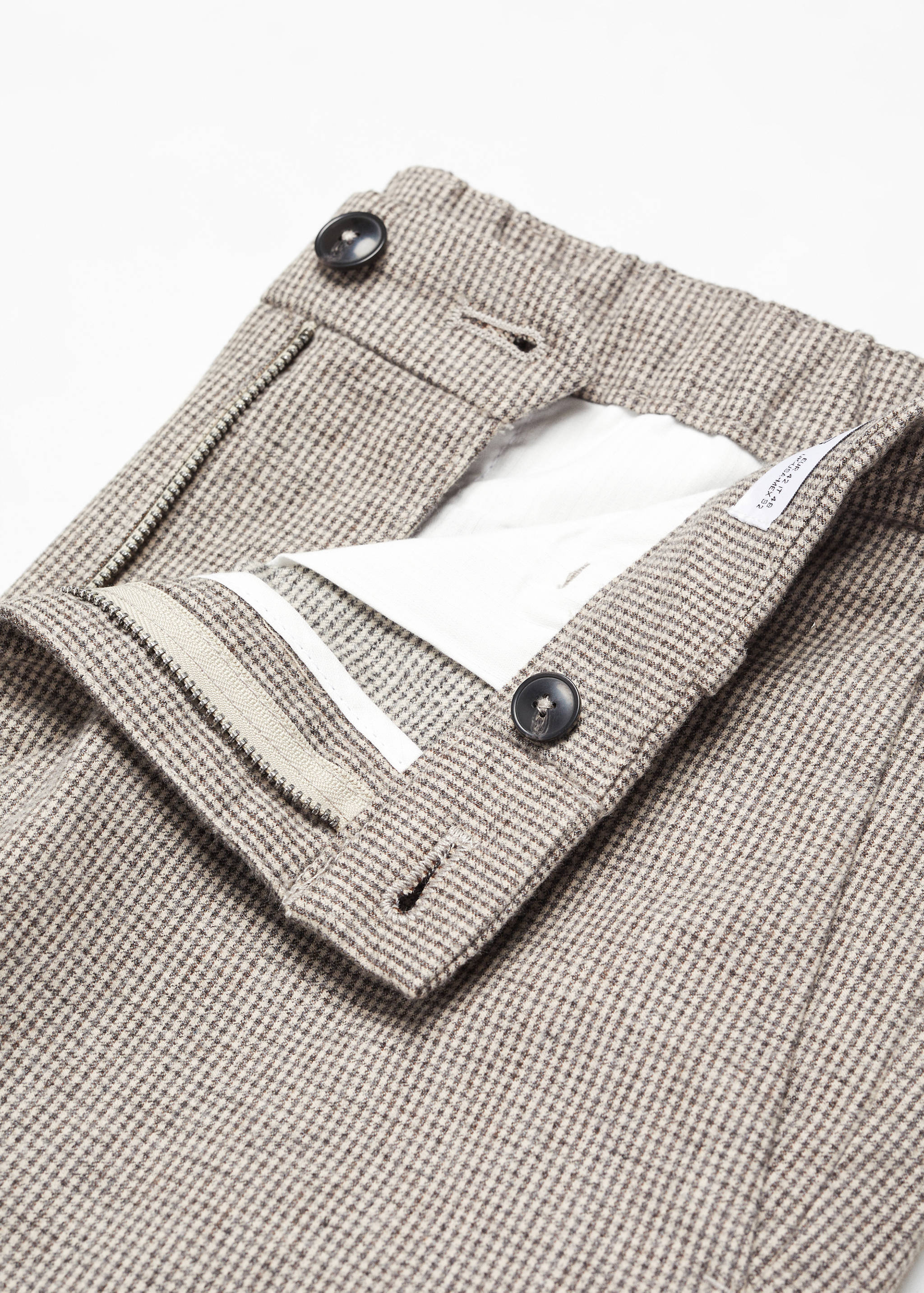 Slim-fit cotton micro-houndstooth slim-fit trousers - Details of the article 8