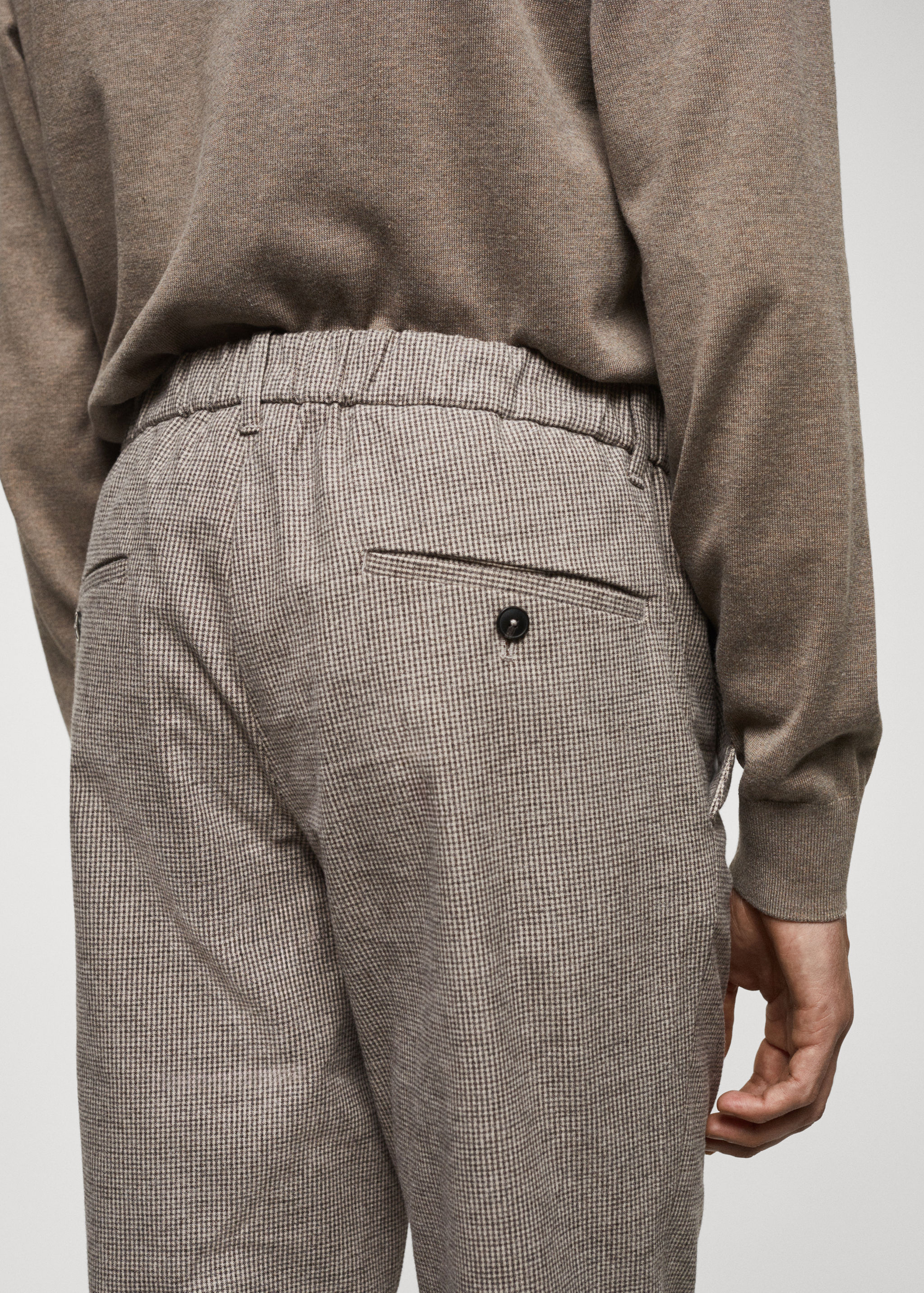 Pantalons slim fit cotó micro pota de gall - Detall de l'article 4