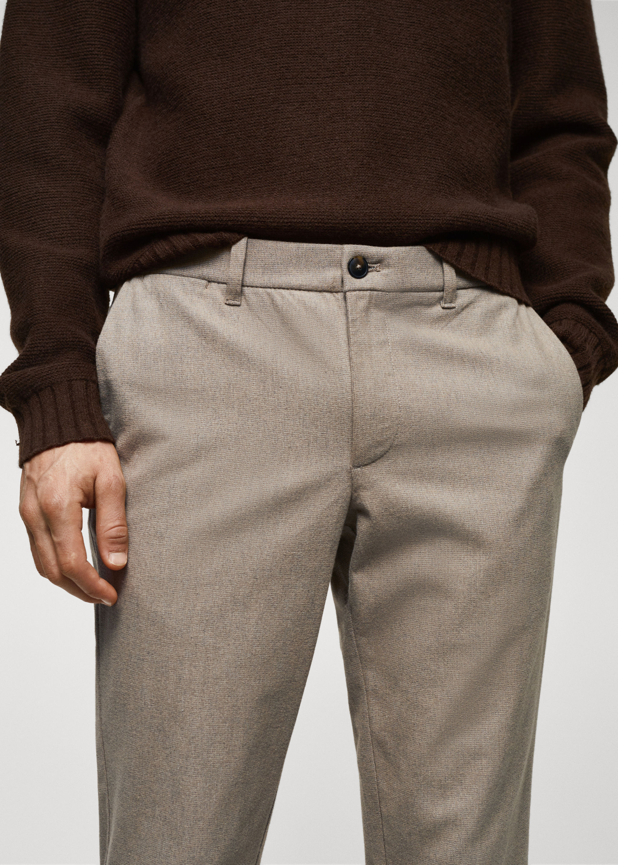 Pantalons slim fit cotó estructura - Detall de l'article 1