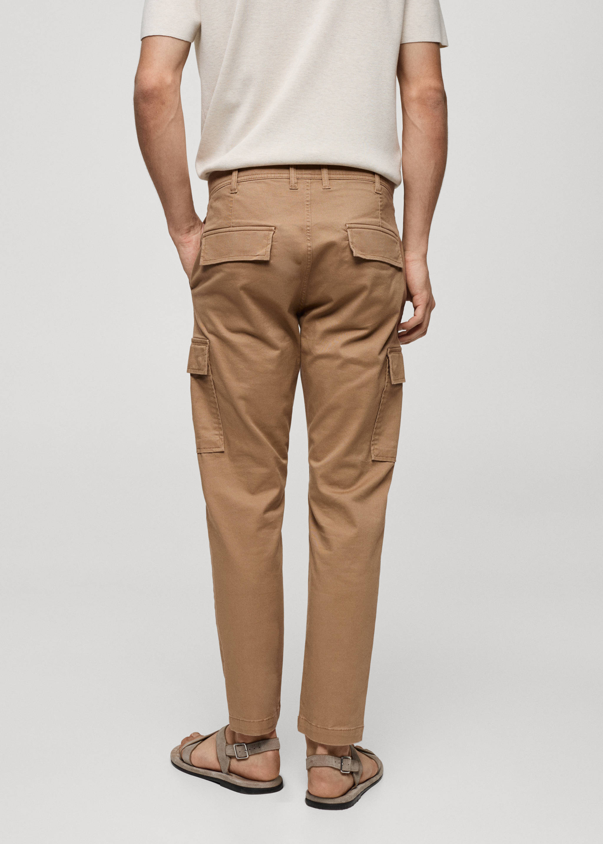 Slim-fit cotton cargo trousers - Reverse of the article