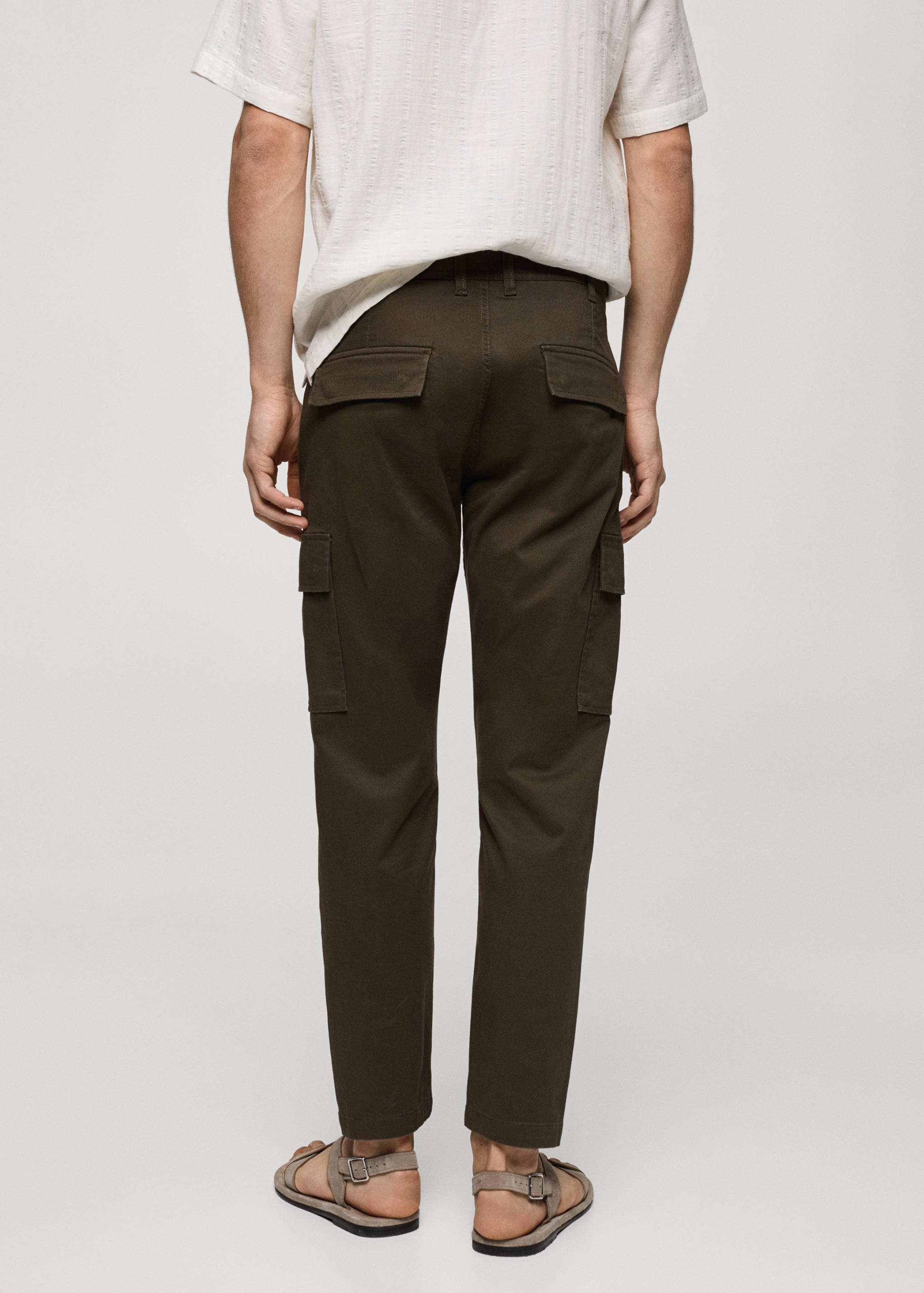 Slim-fit cotton cargo trousers - Reverse of the article