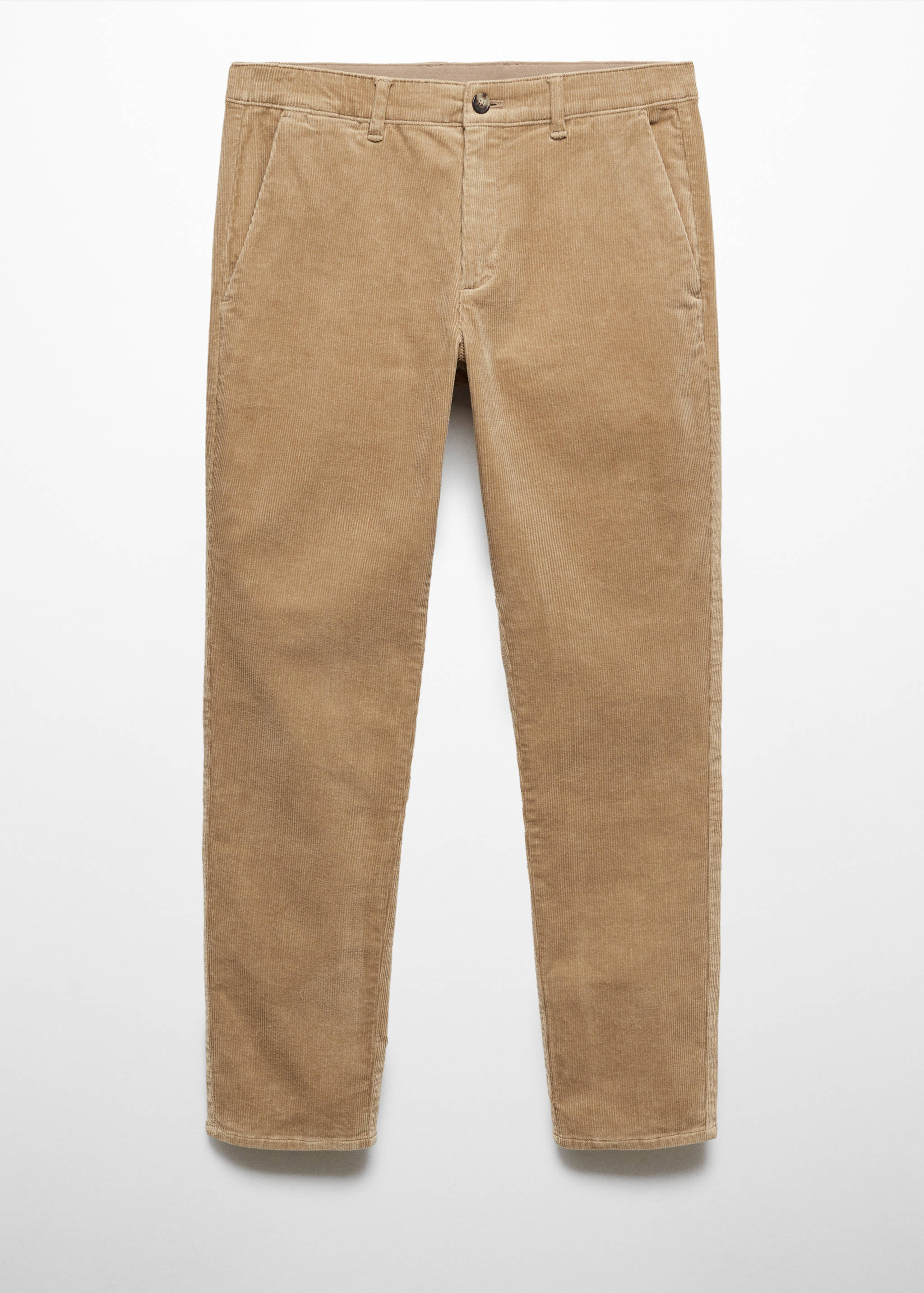 Corduroy slim-fit trousers with drawstring - Article without model
