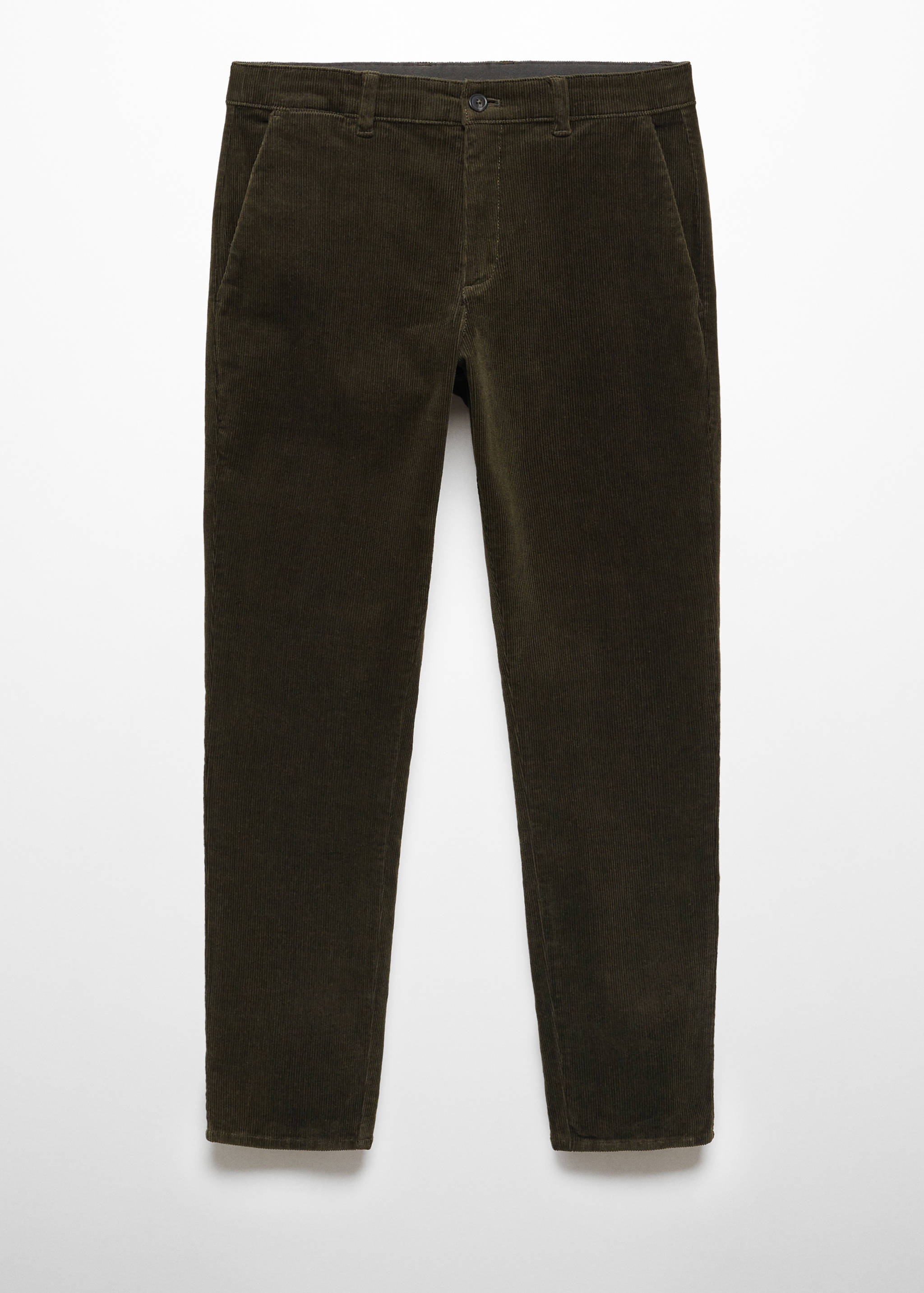 Corduroy slim-fit broek met aansnoerkoord - Artikel zonder model