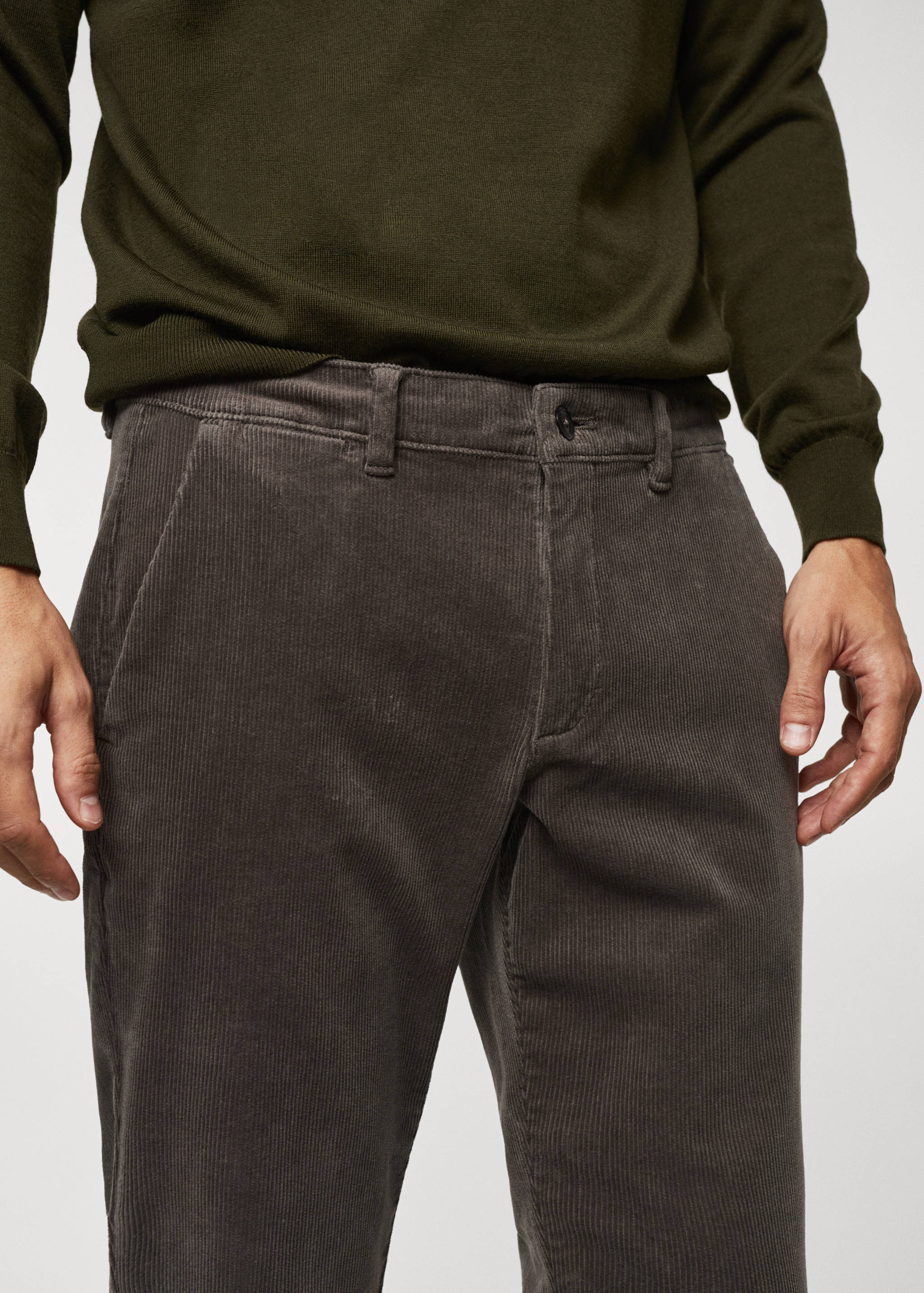 Micro-corduroy slim-fit pants - Details of the article 1