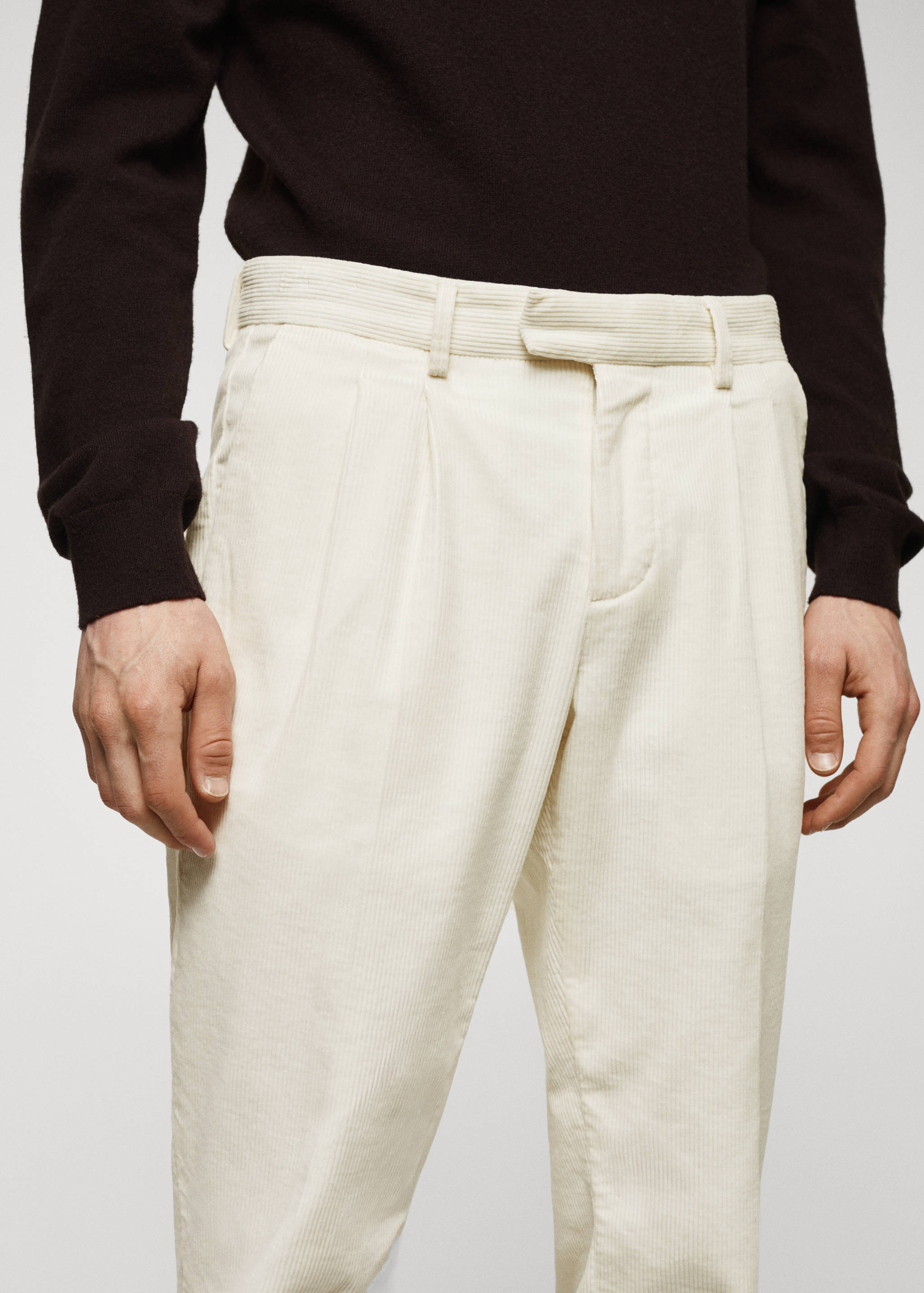 Pleated corduroy pants - Details of the article 1