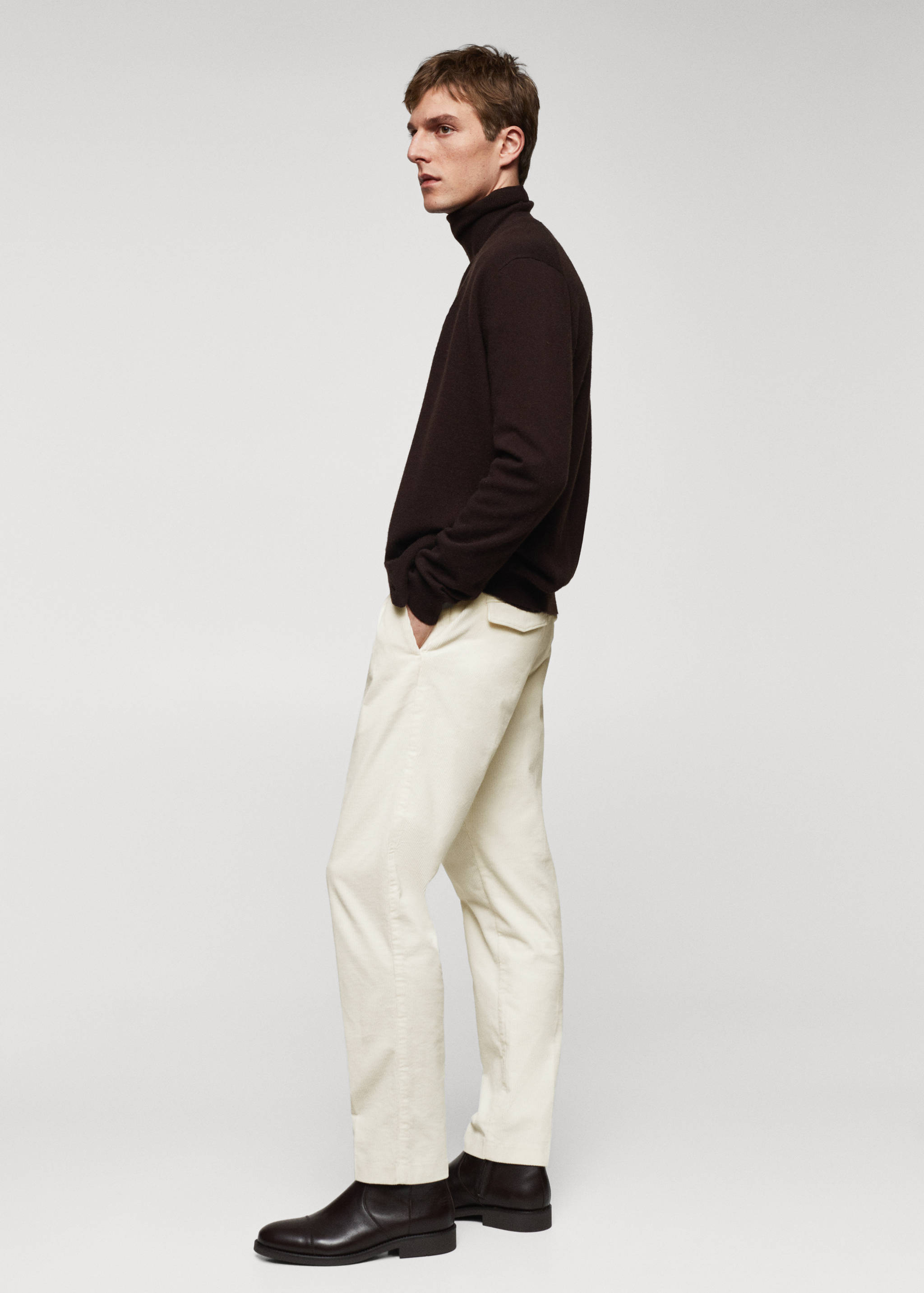 Pleated corduroy pants - Details of the article 2