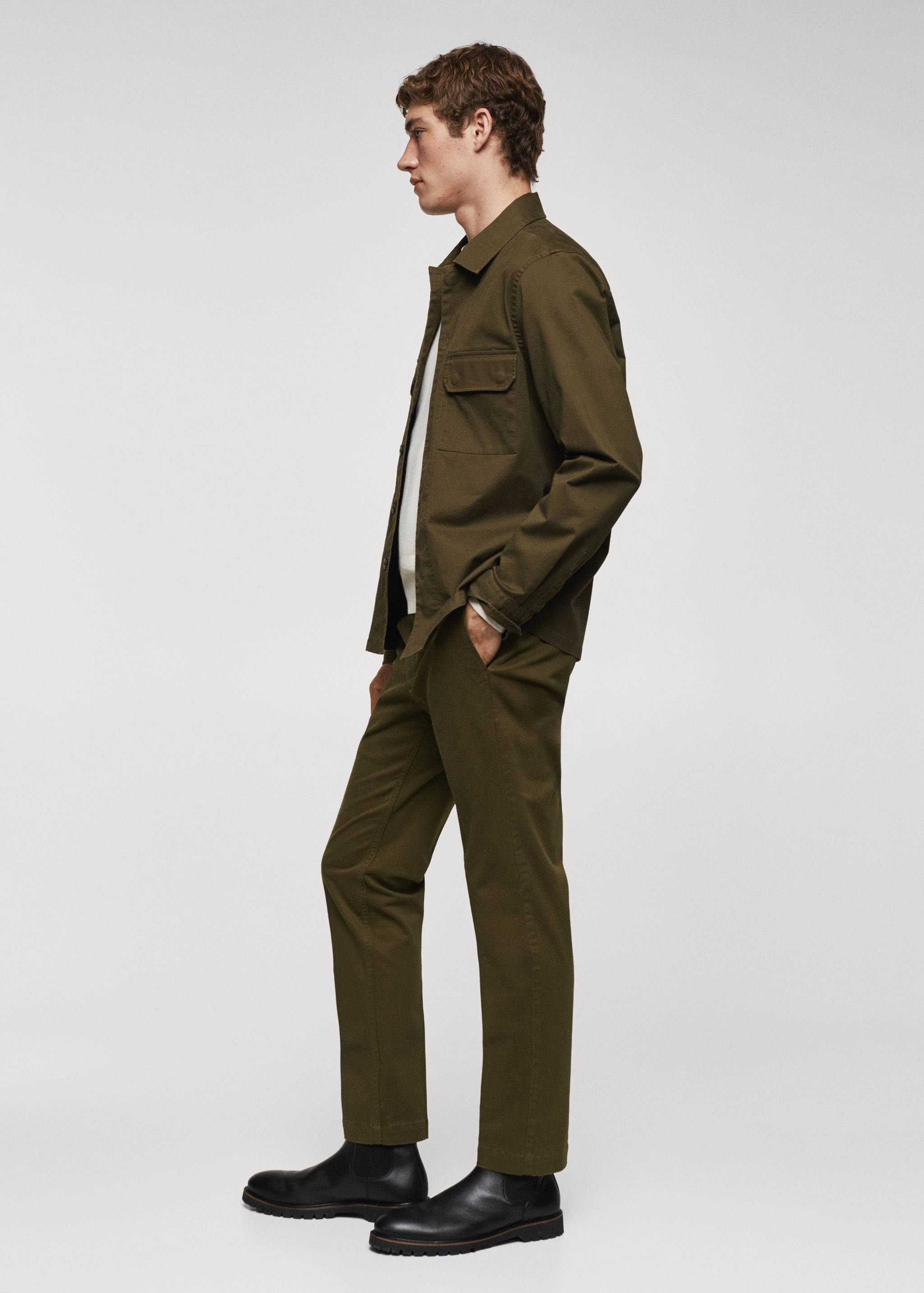 Pleated slim fit chinos - Details of the article 2