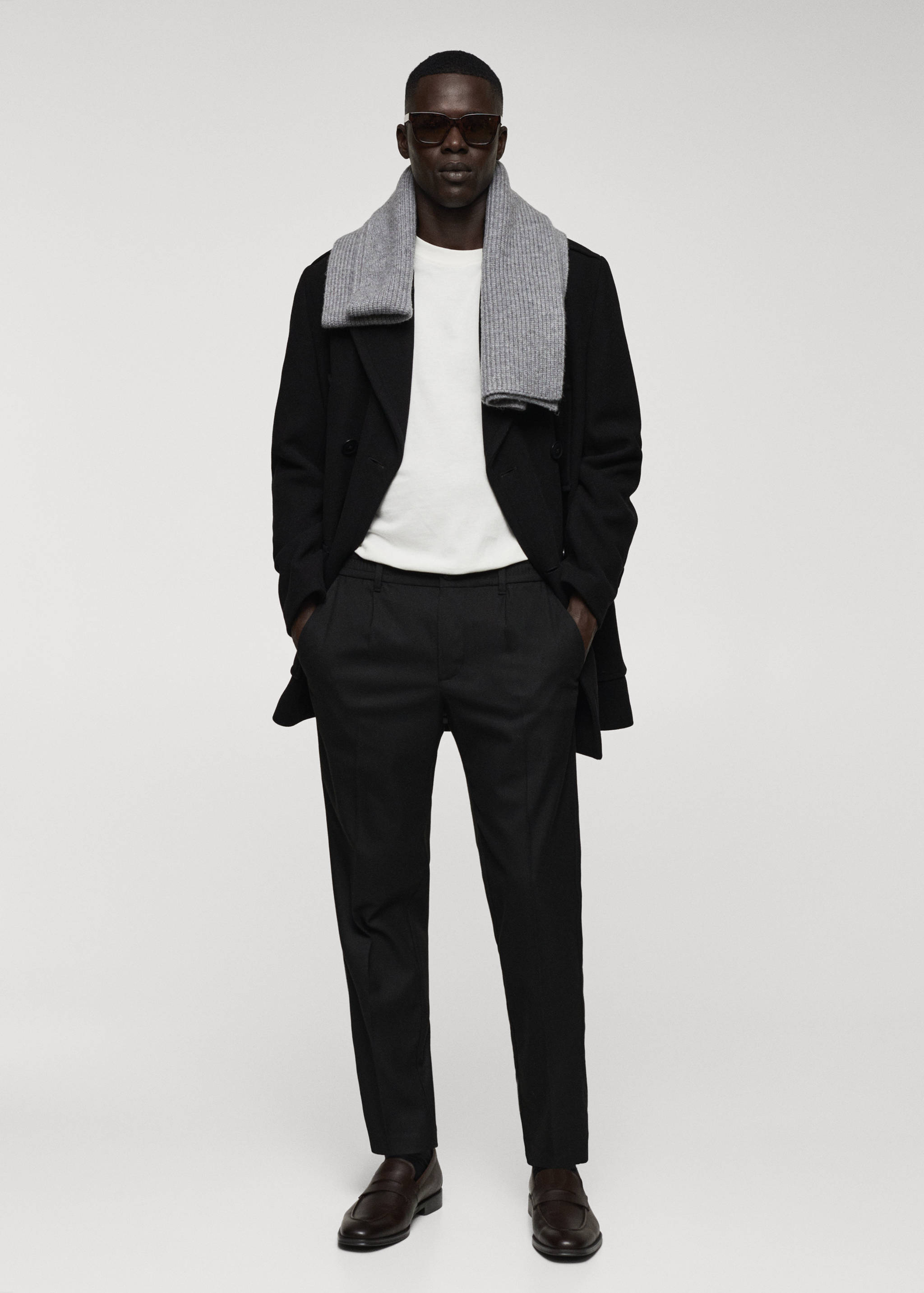 Pantalons cotó slim fit pinces - Pla general