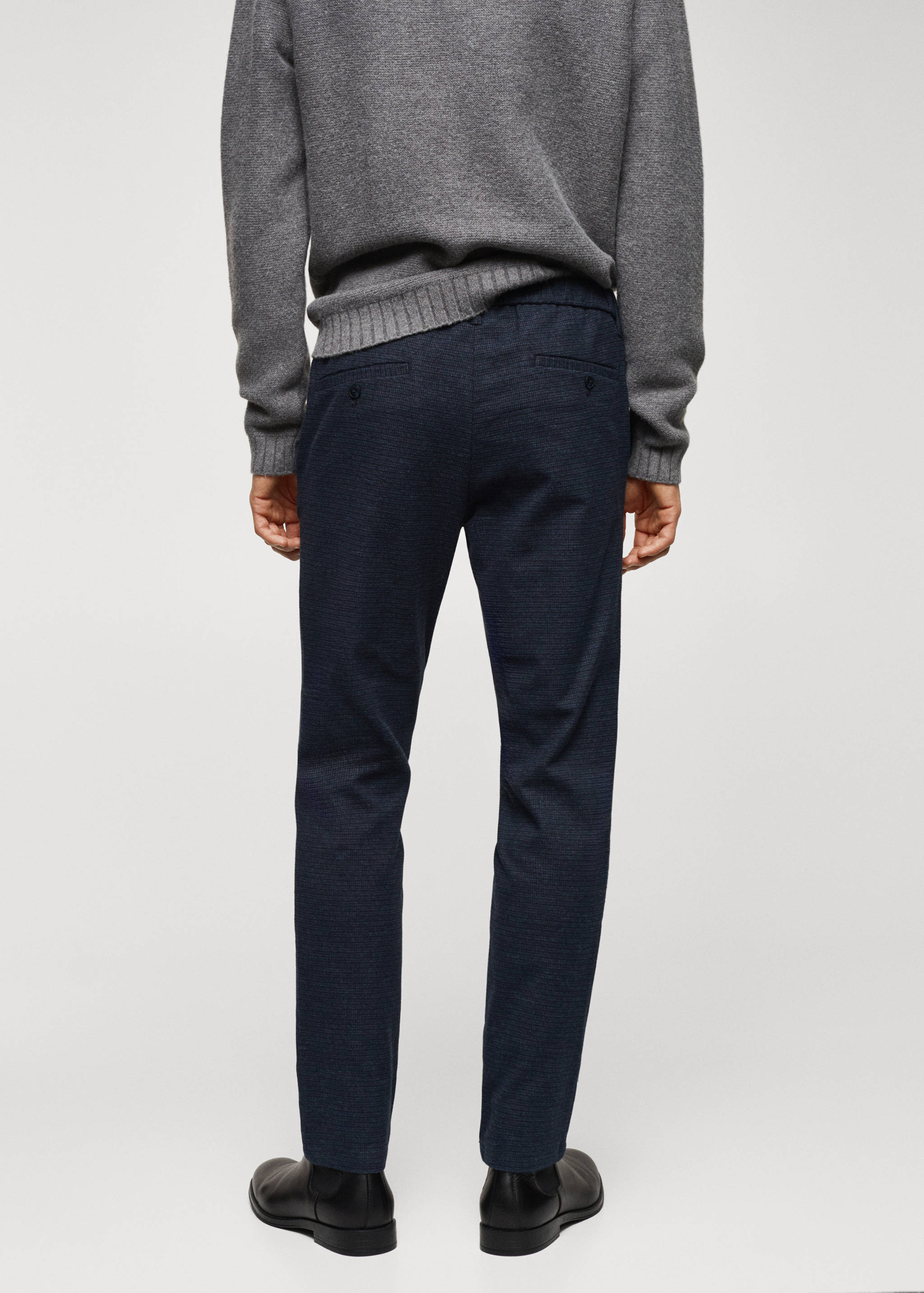 Slim-fit cotton micro-houndstooth slim-fit trousers - Reverse of the article