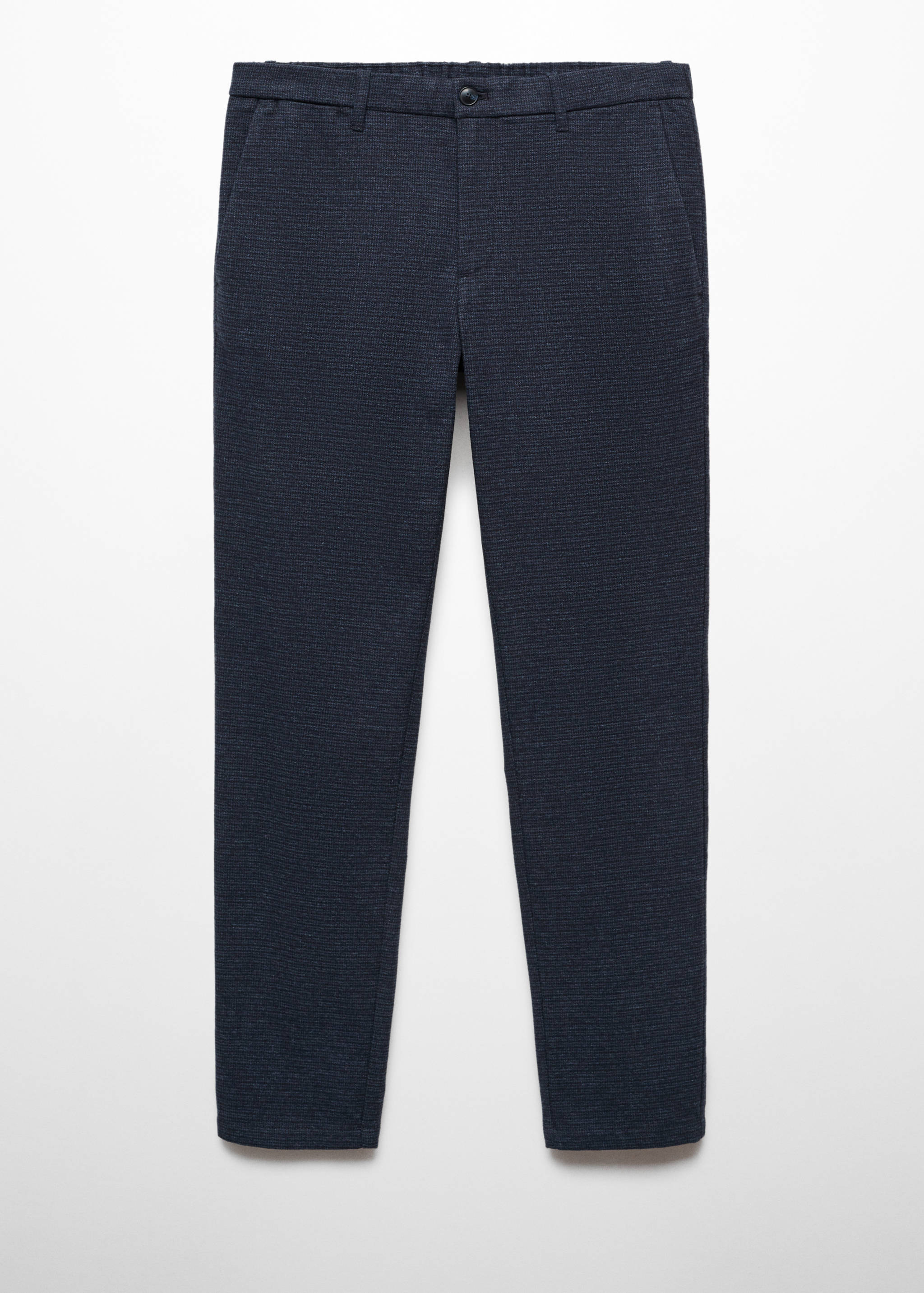 Slim-fit cotton micro-houndstooth slim-fit trousers - Article without model