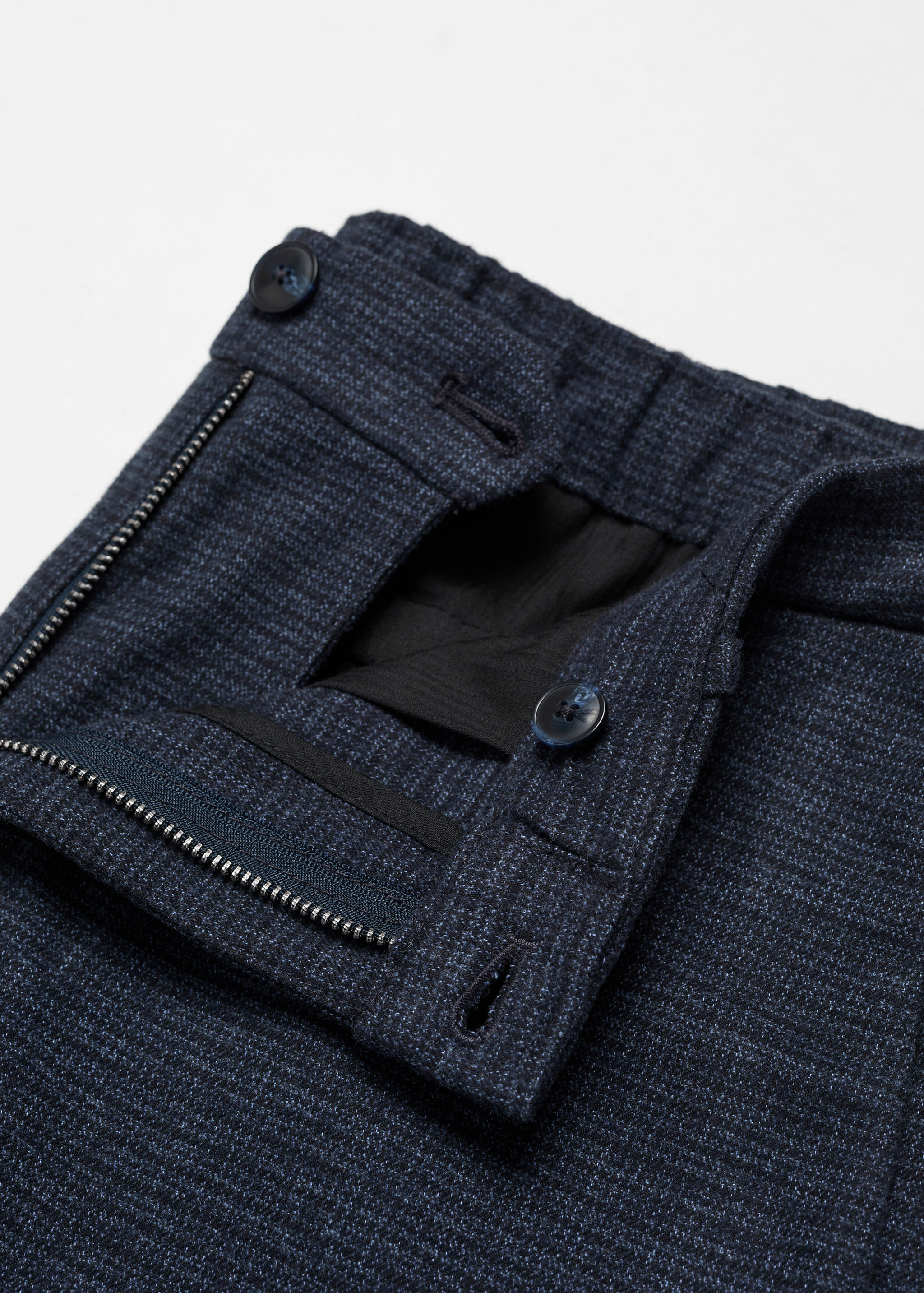Pantalons slim fit cotó micro pota de gall - Detall de l'article 8