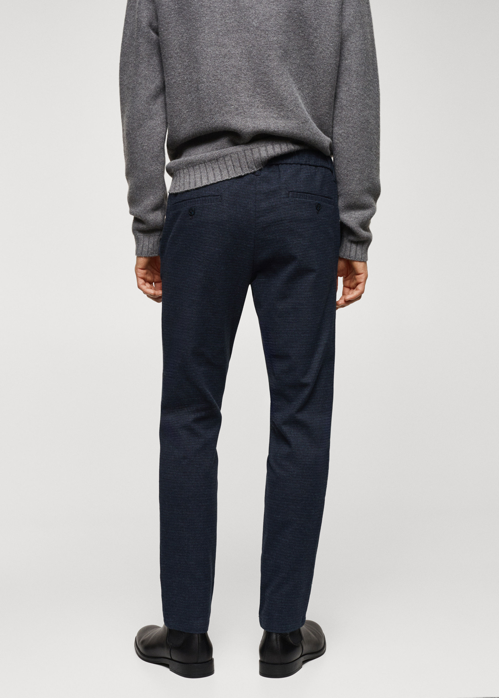 Pantalons slim fit cotó micro pota de gall - Revers de l'article
