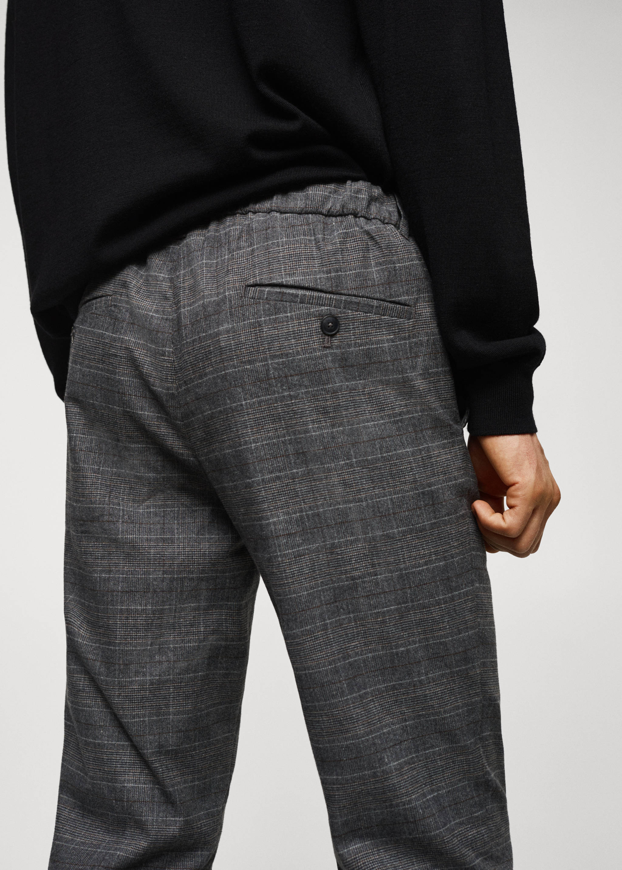 Slim-fit cotton check trousers - Details of the article 4