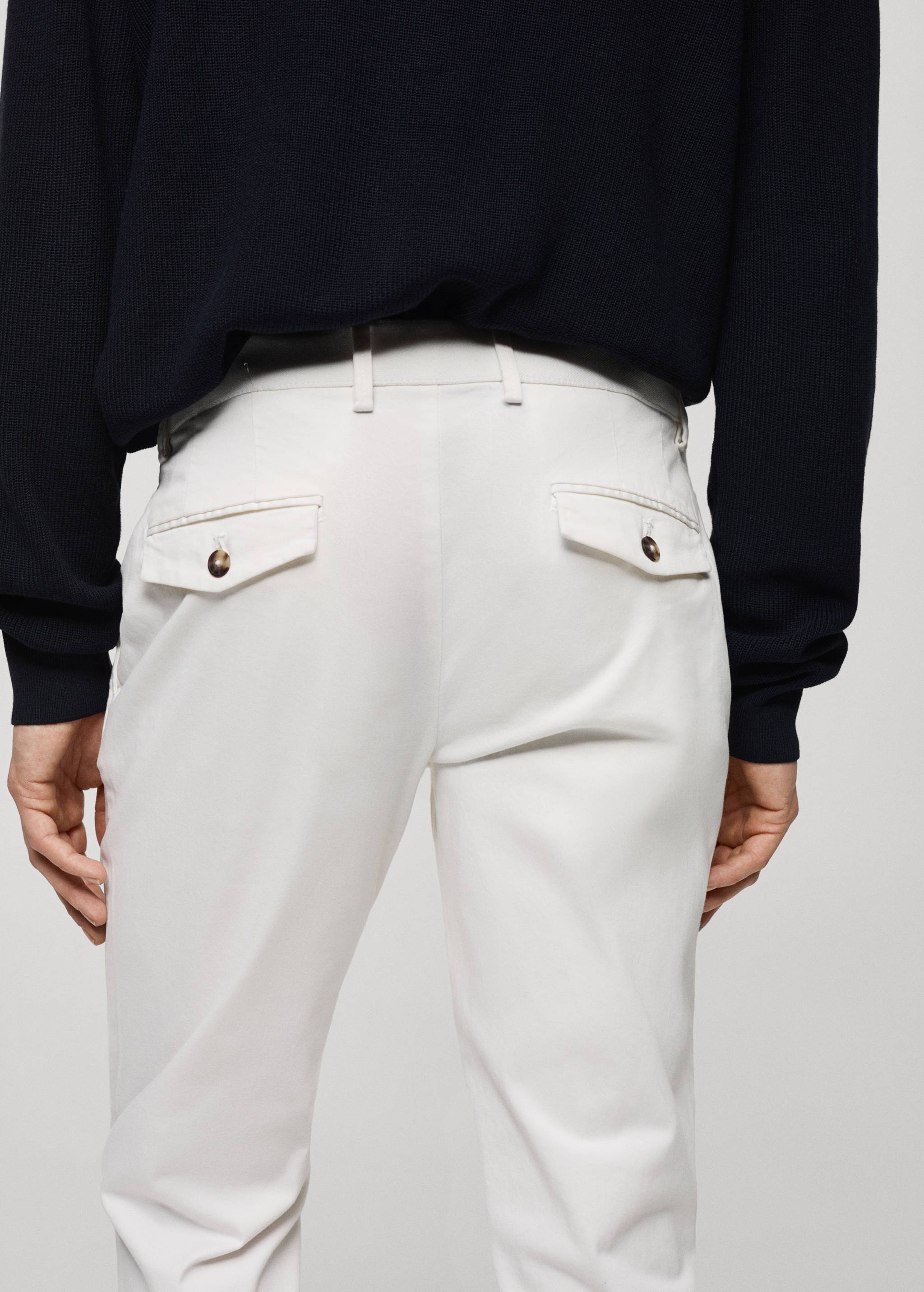 Cotton tapered crop trousers - Details of the article 4