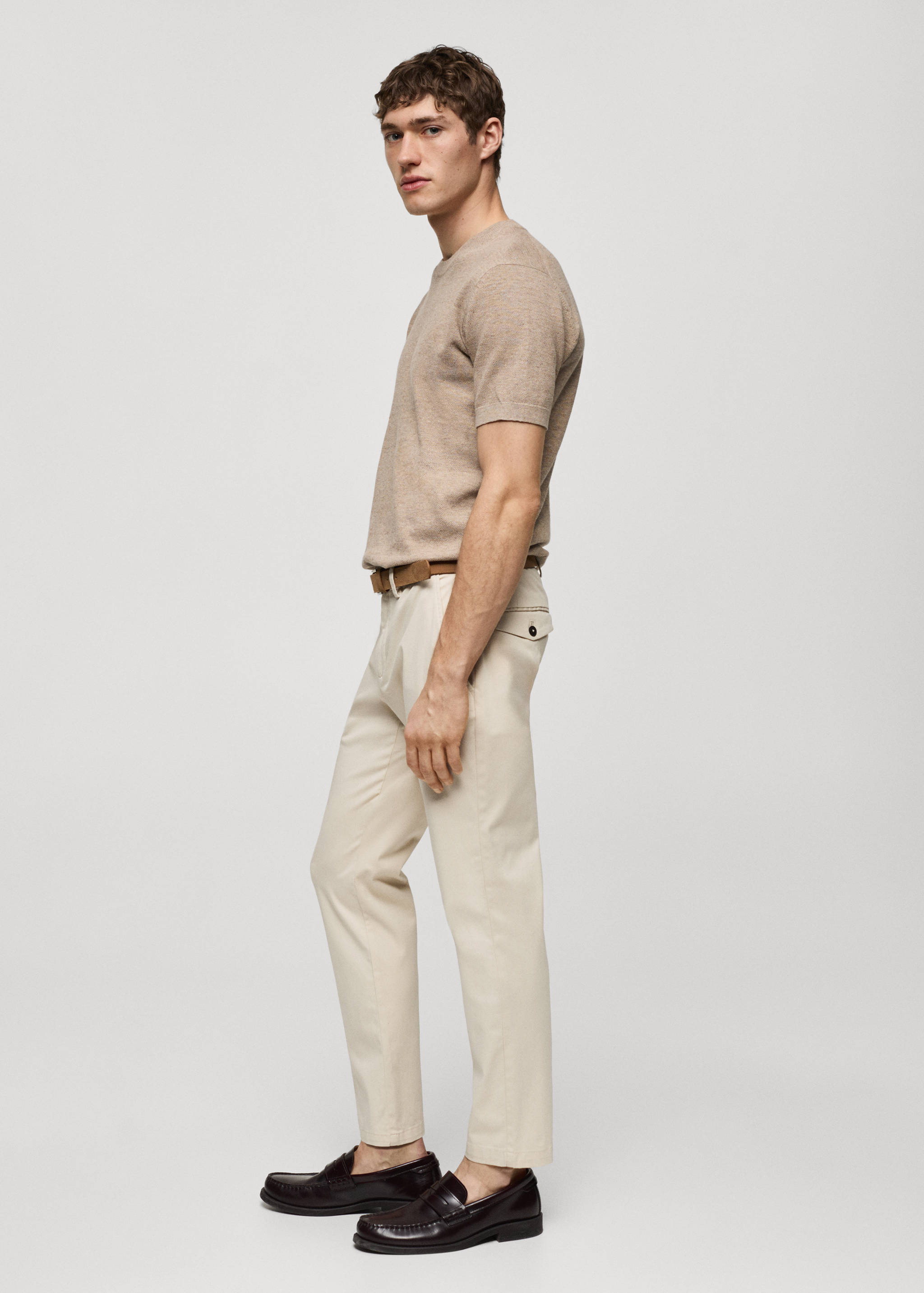 Cotton tapered crop pants - Details of the article 2