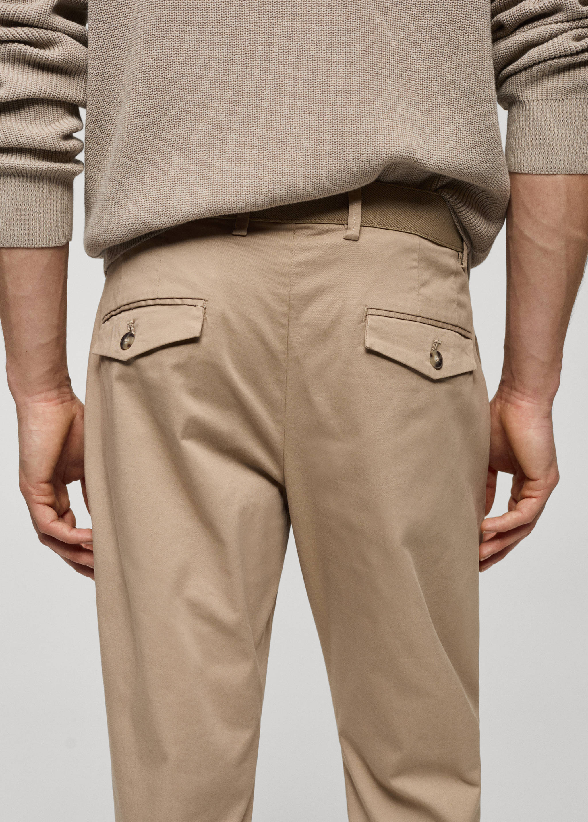 Cotton tapered crop trousers - Details of the article 4