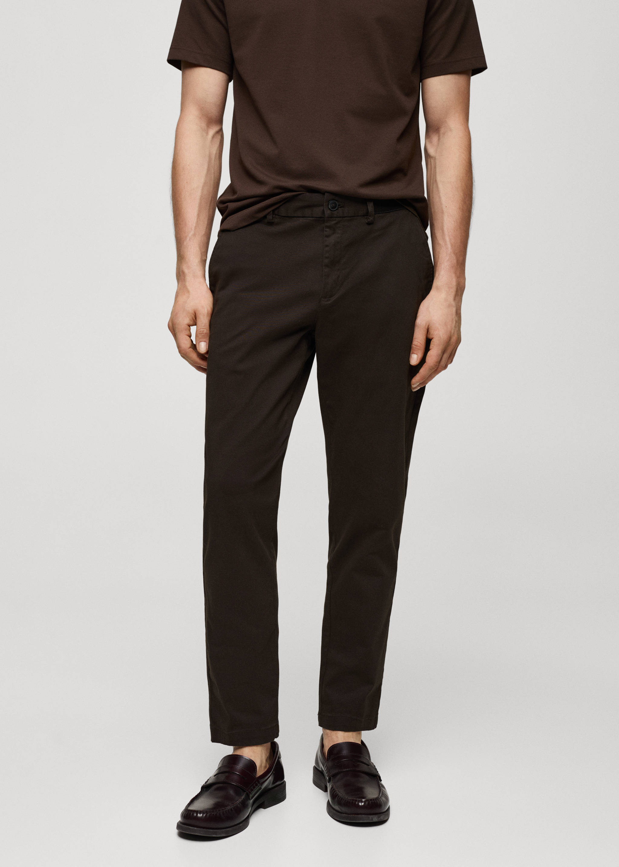 Cotton tapered crop trousers - Medium plane