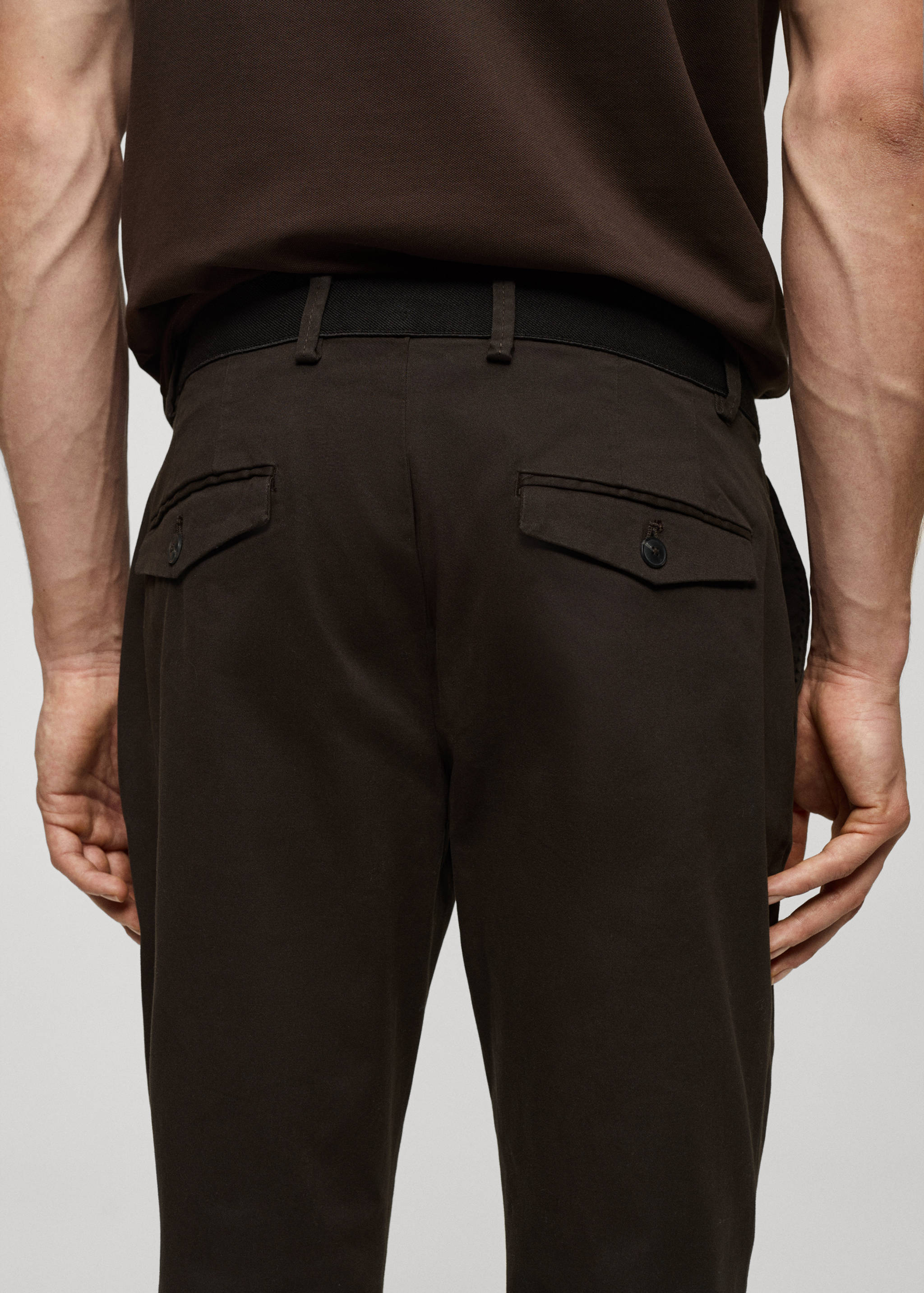 Cotton tapered crop trousers - Details of the article 6
