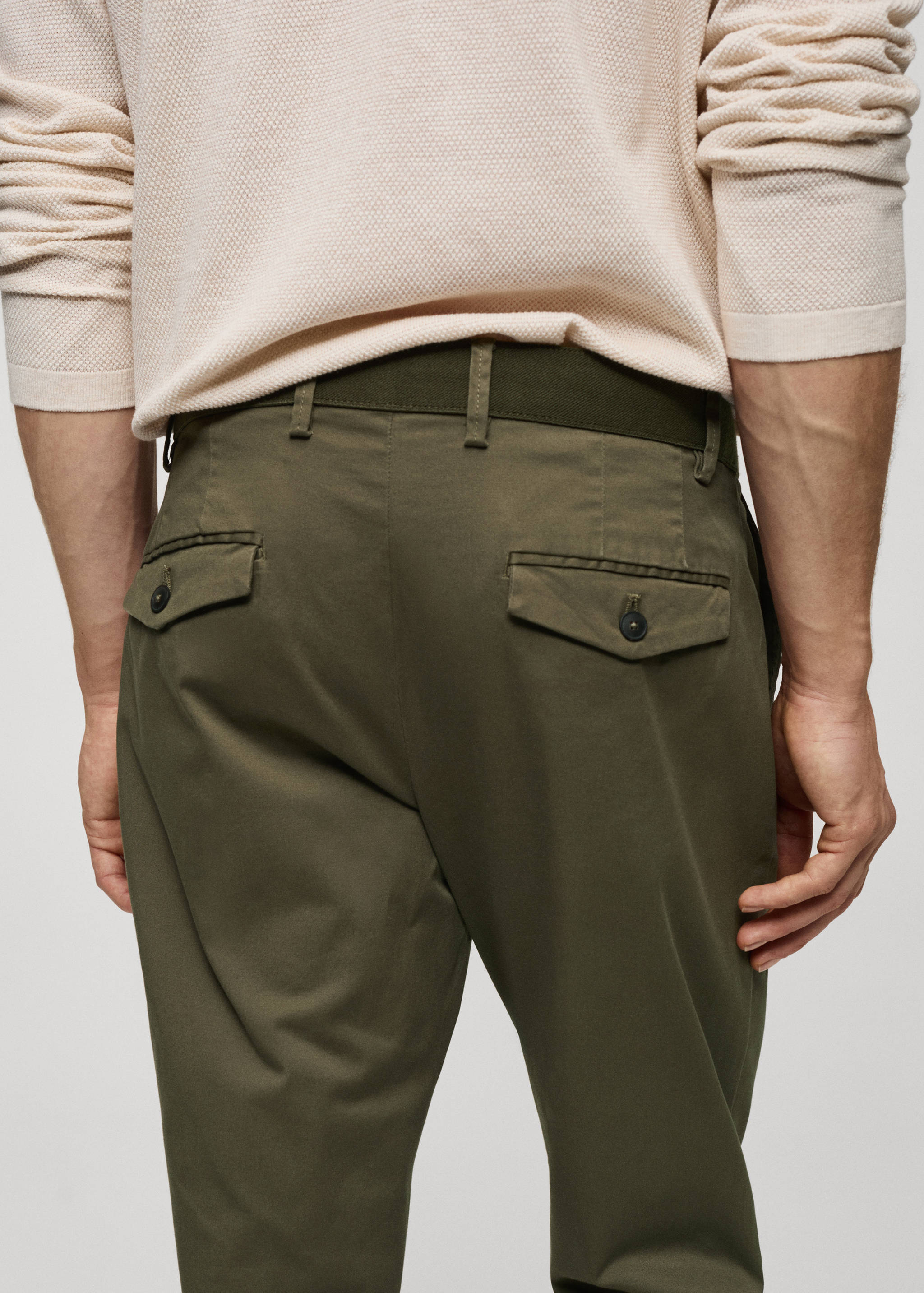 Cotton tapered crop trousers - Details of the article 4