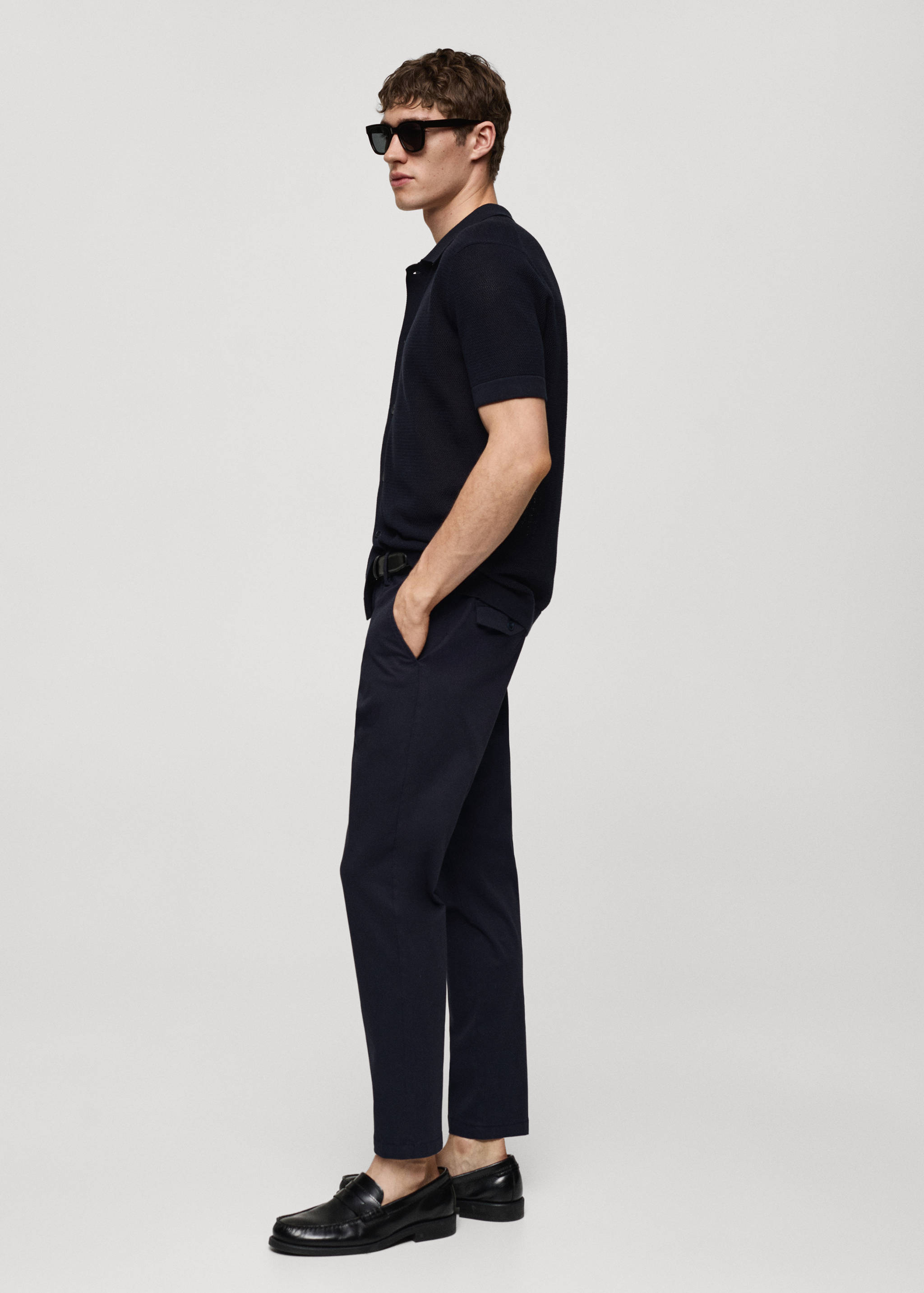 Cotton tapered crop trousers - Details of the article 2