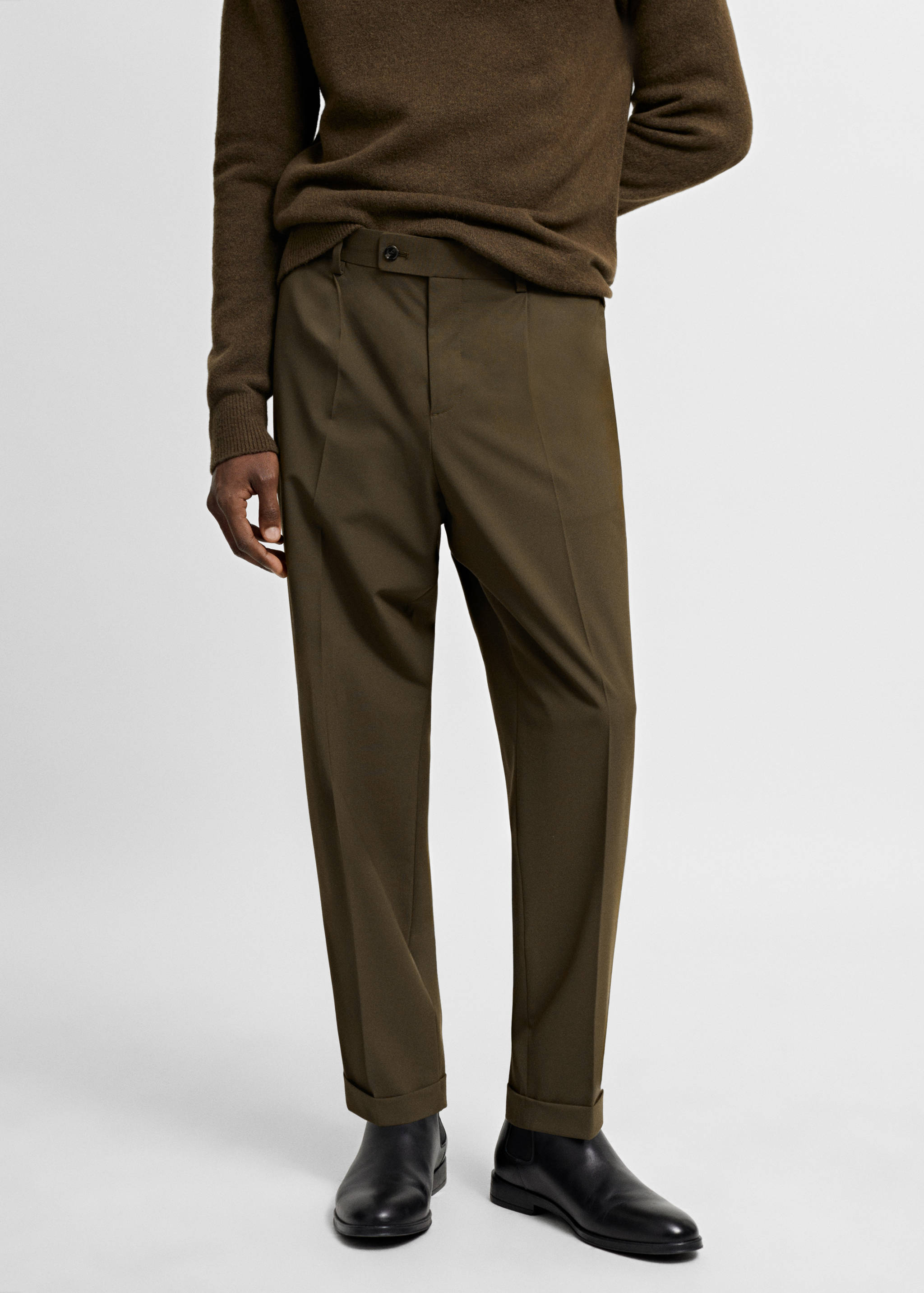Slim-fit suit trousers - Medium plane