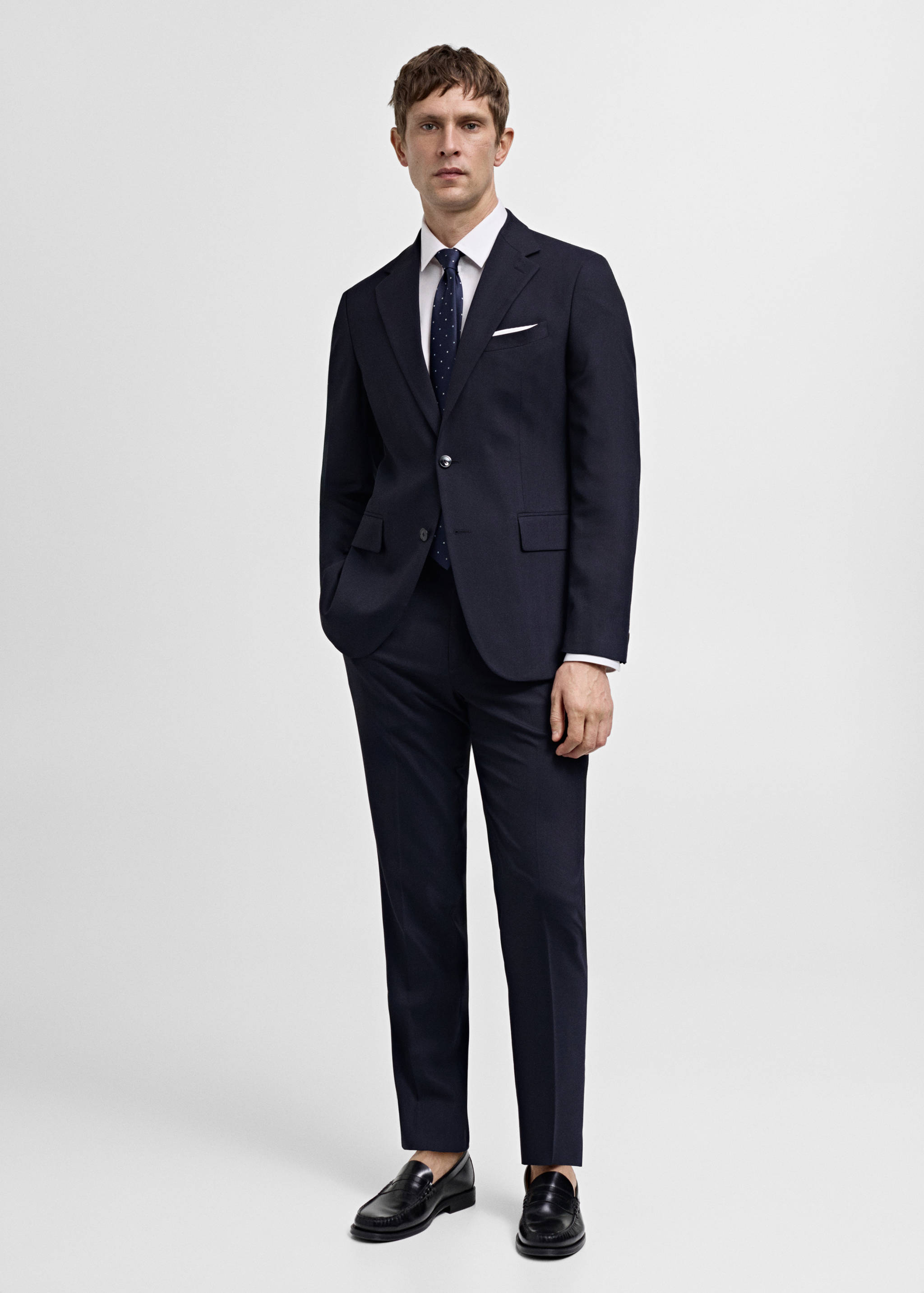 Slim fit cool wool suit pants - General plane
