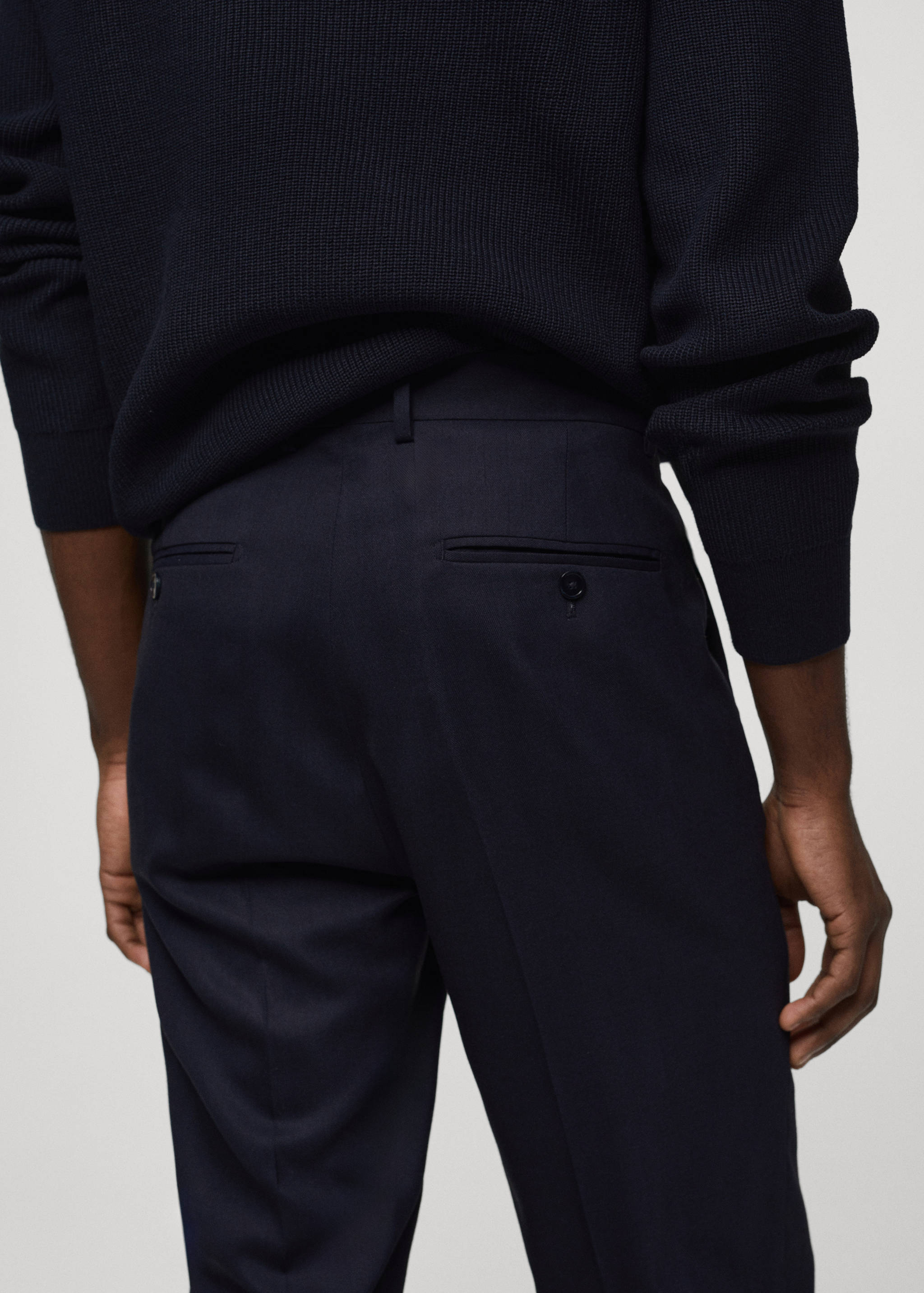 Slim fit cool wool suit pants - Details of the article 4