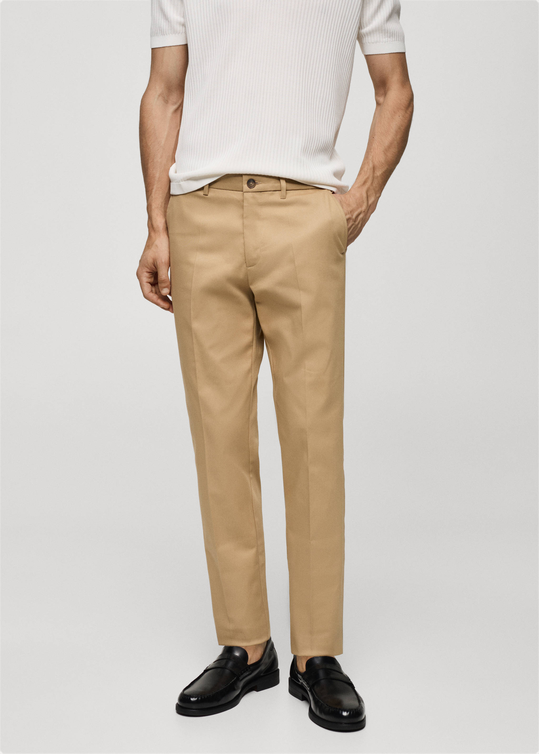 Slim fit chino pants - Medium plane
