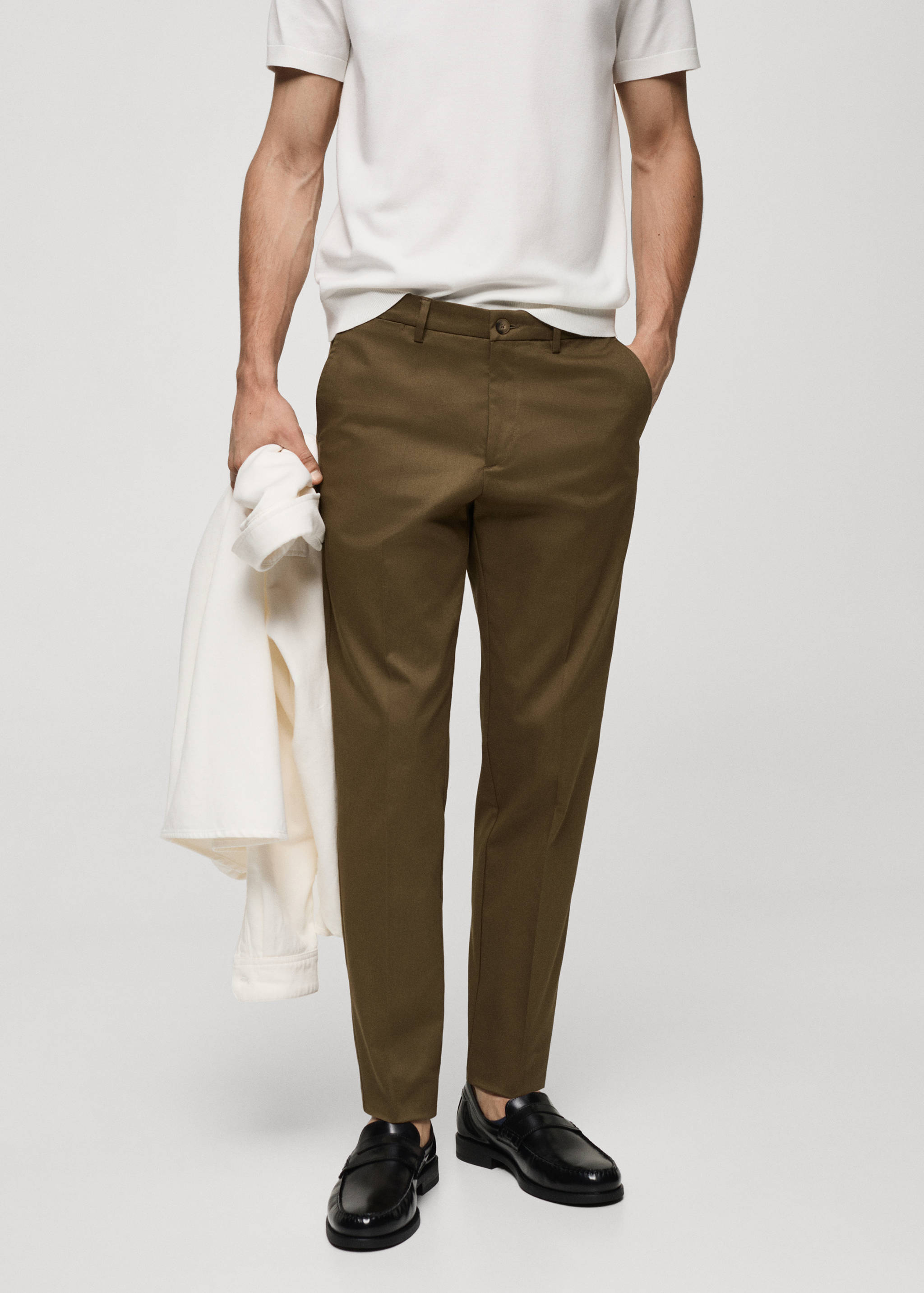 Slim fit chino pants - Medium plane