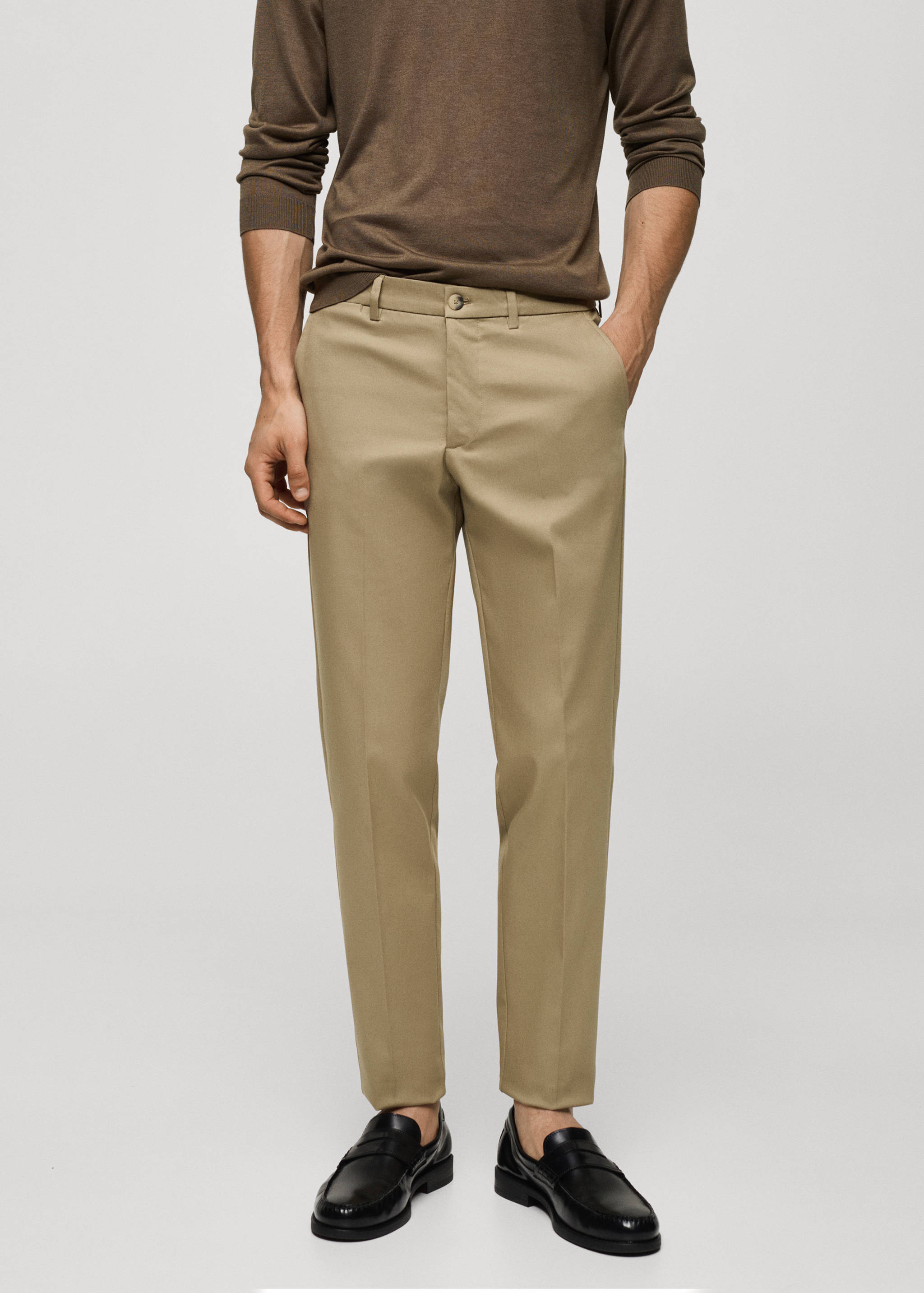 Slim fit chino pants - Medium plane