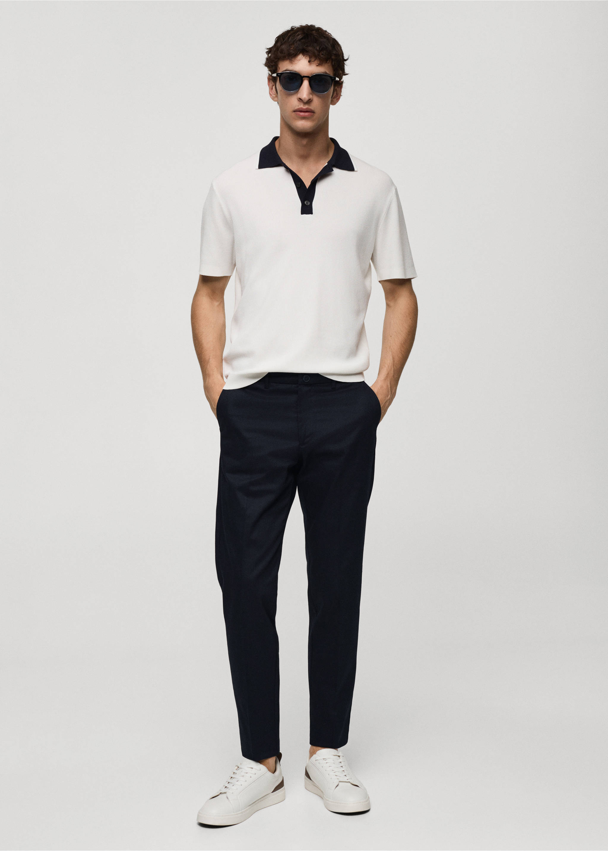 Pantaloni chino slim fit - Plan general, Bleumarin. Ref: 67000657-00.