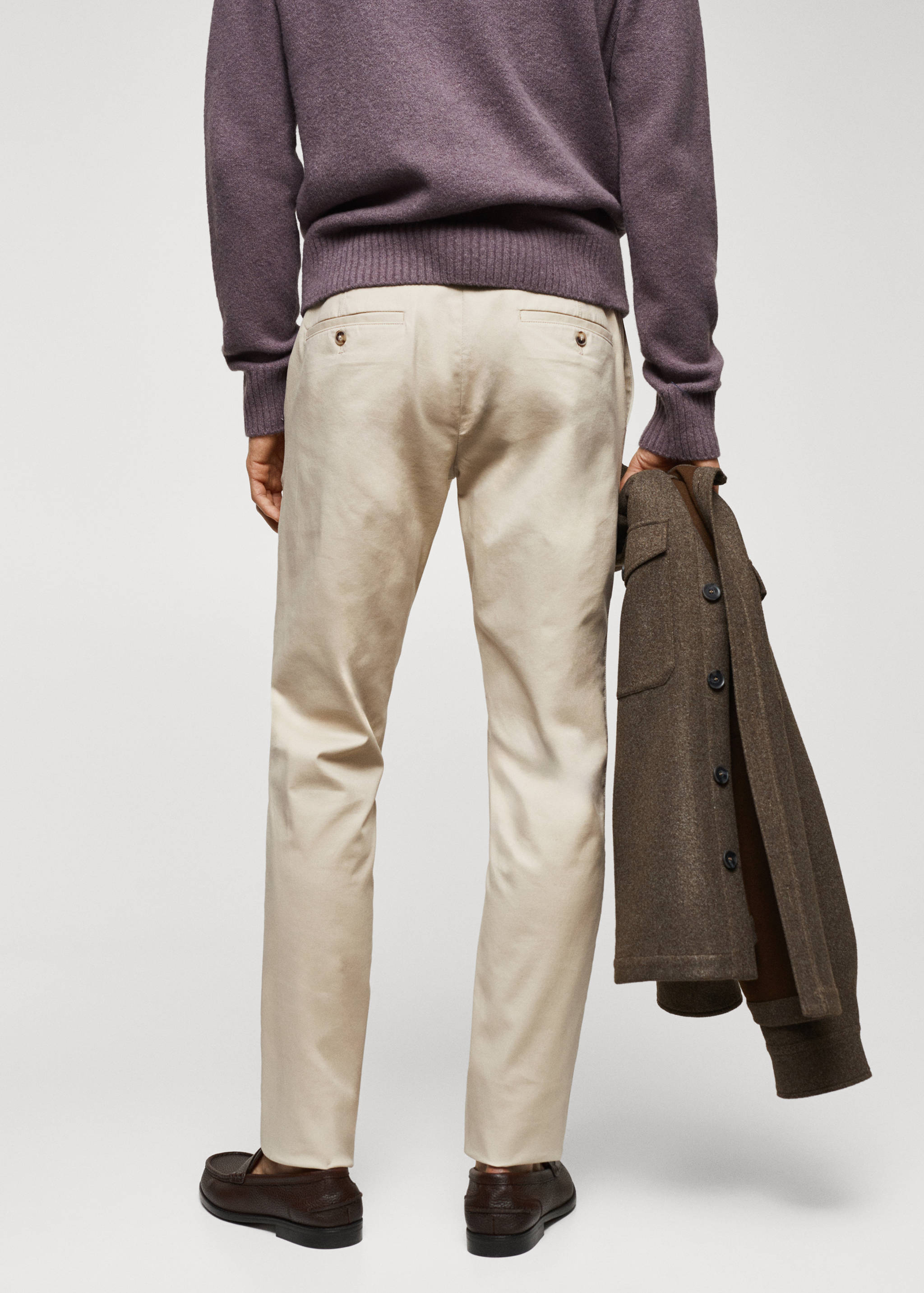 Calças chino slim fit de sarja - Verso do artigo