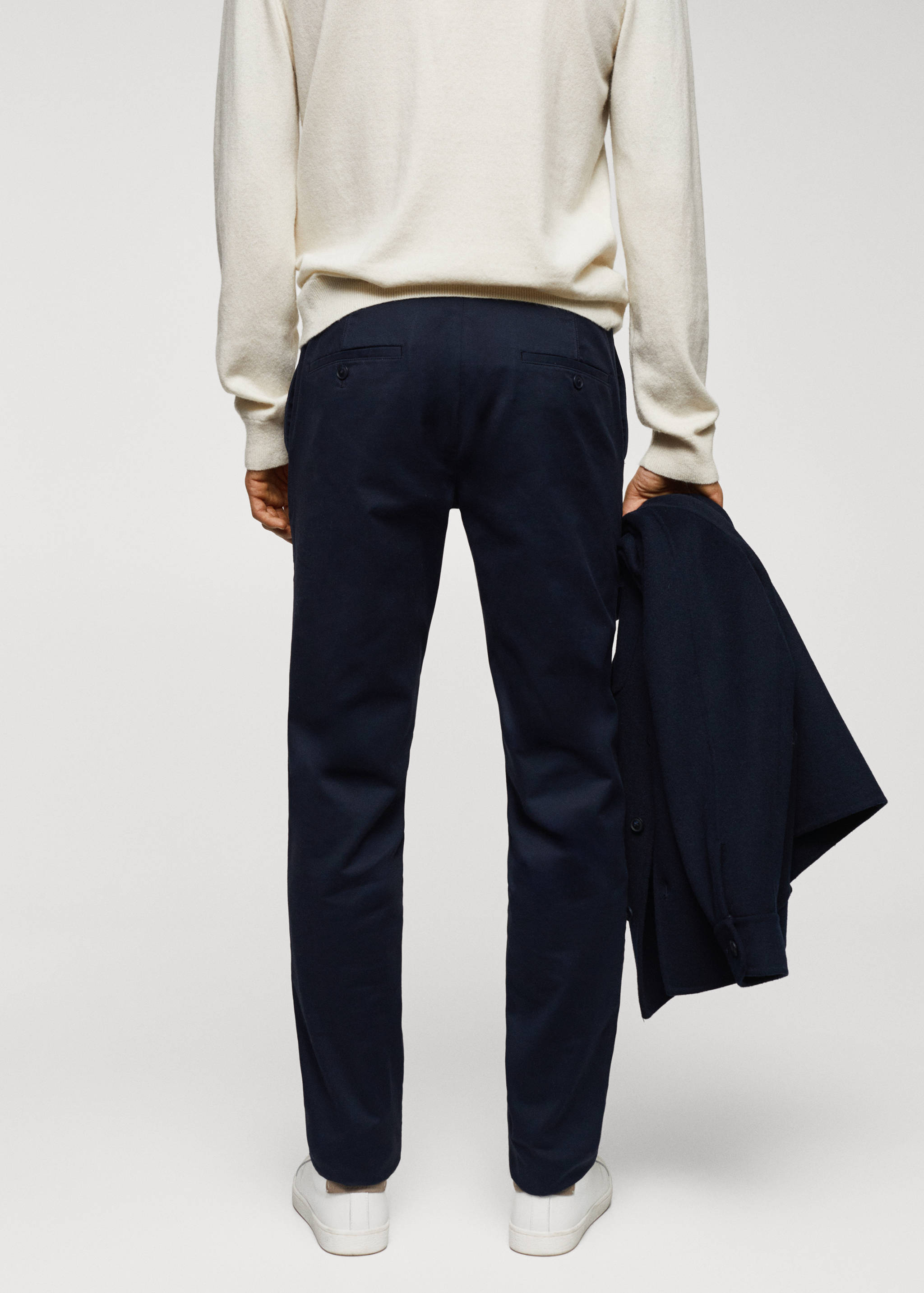 Calças chino slim fit de sarja - Verso do artigo