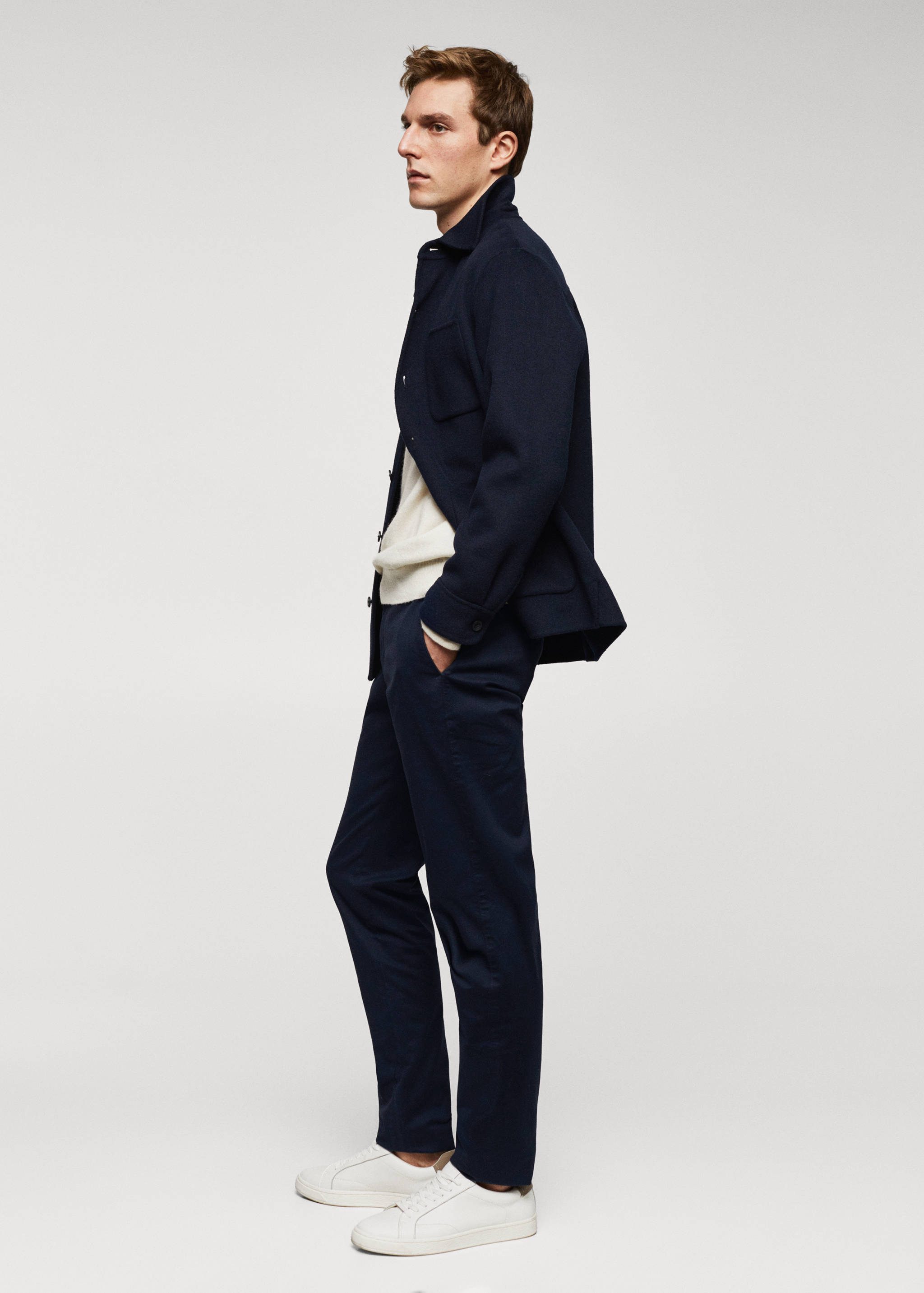 Calças chino slim fit de sarja - Pormenor do artigo 2