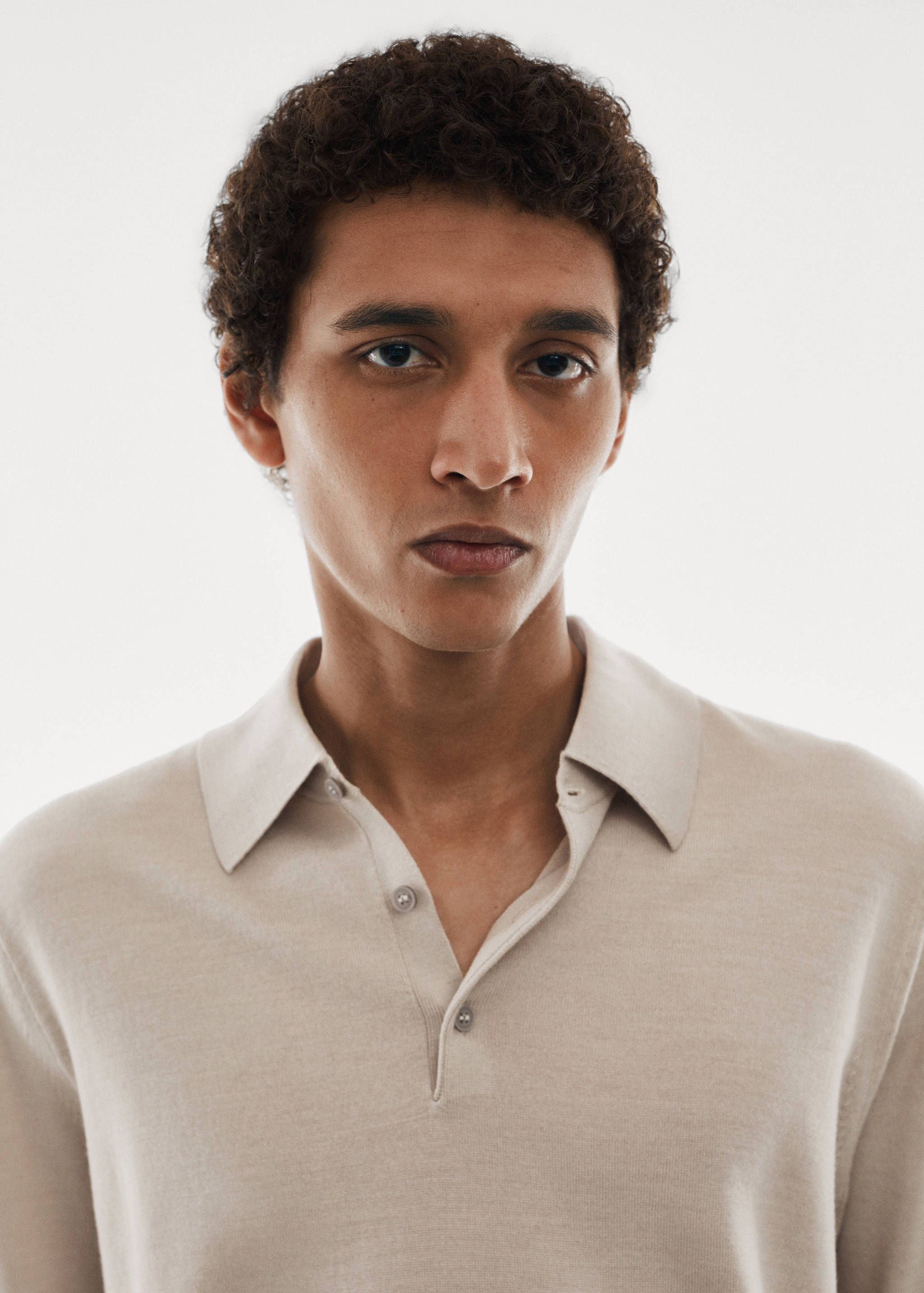 Πόλο 100% μαλλί μερινό μακρύ μανίκι - Λεπτομέρεια του προϊόντος 1