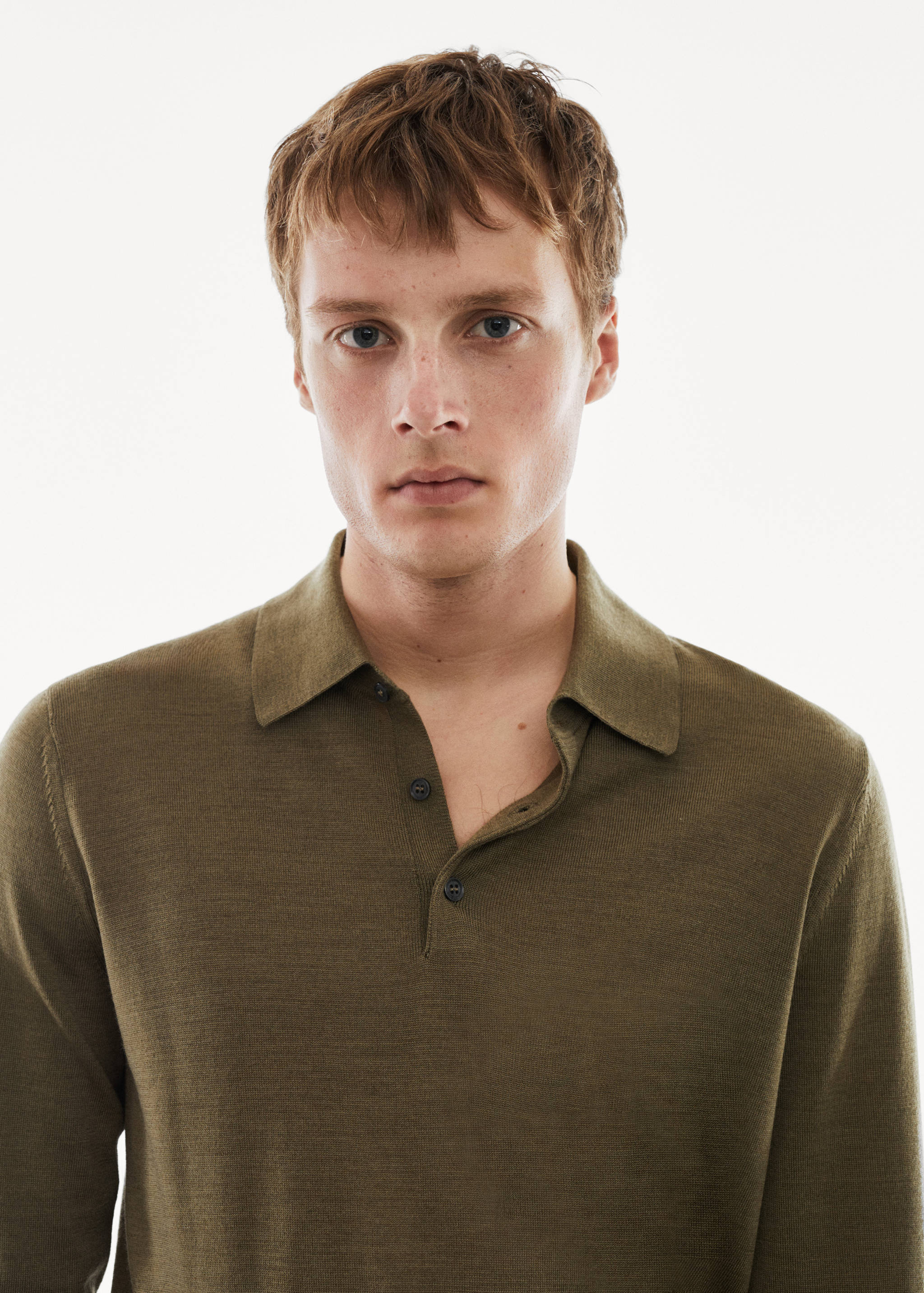 Πόλο 100% μαλλί μερινό μακρύ μανίκι - Λεπτομέρεια του προϊόντος 1