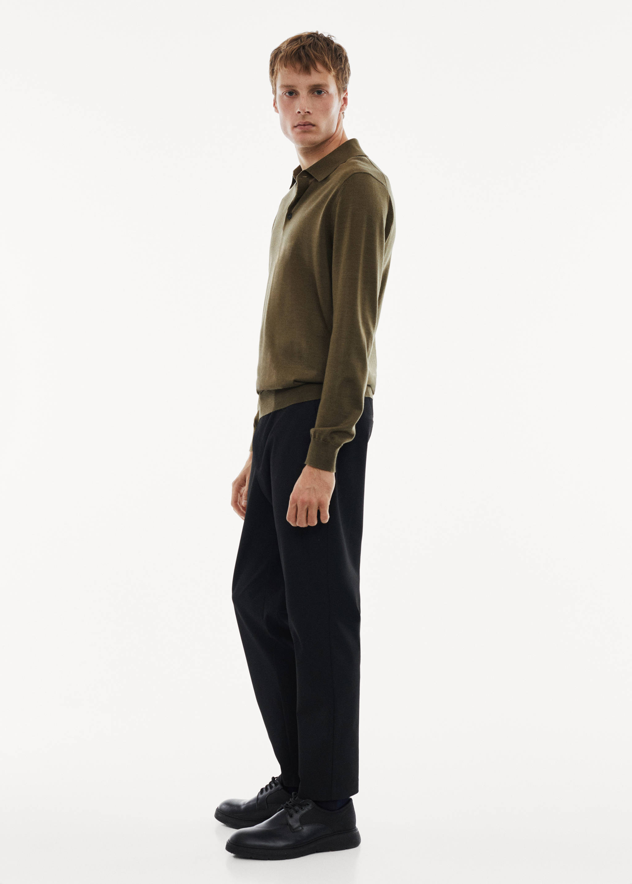 Πόλο 100% μαλλί μερινό μακρύ μανίκι - Λεπτομέρεια του προϊόντος 2