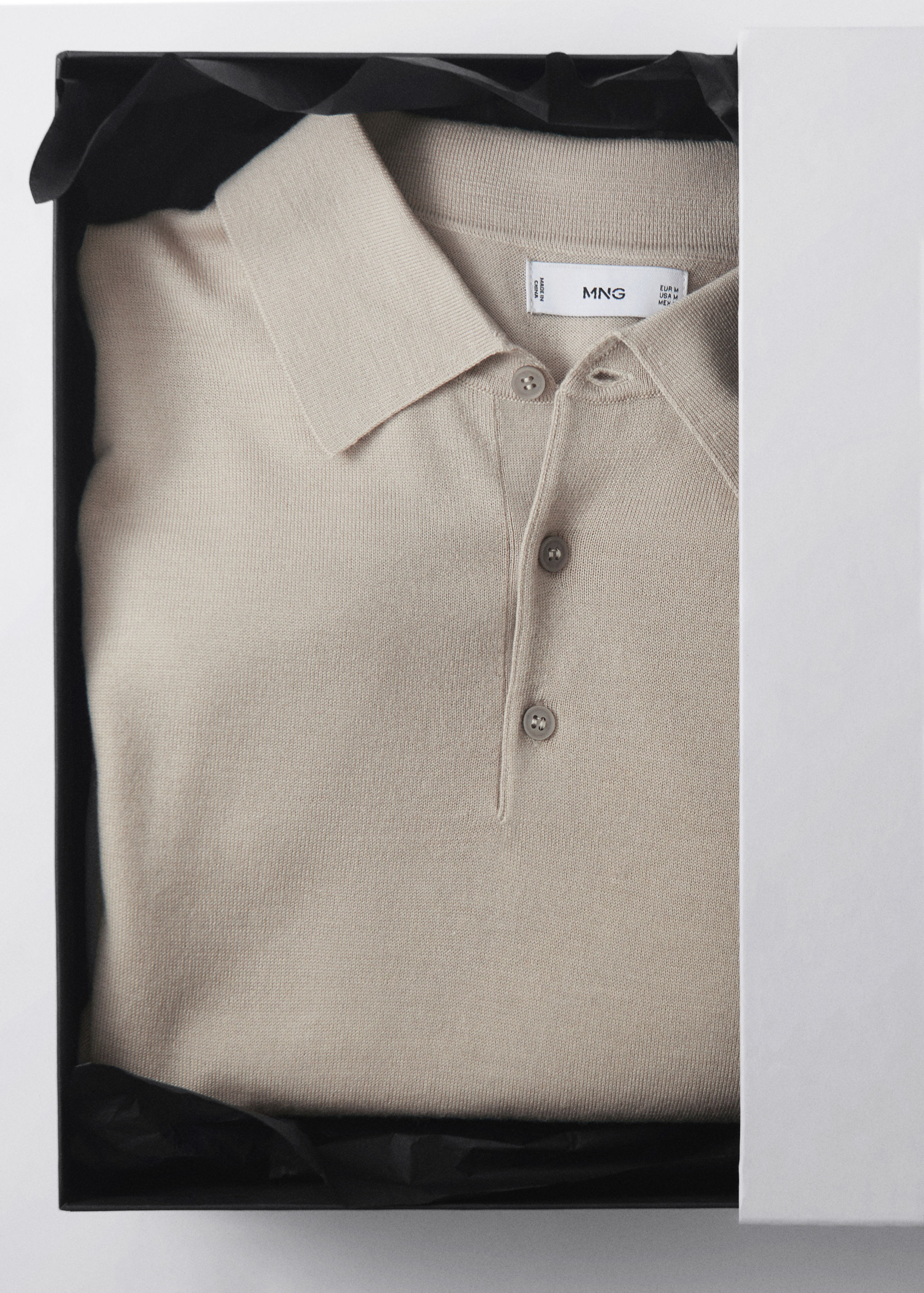 100% merino wool long-sleeved polo shirt - Details of the article 8