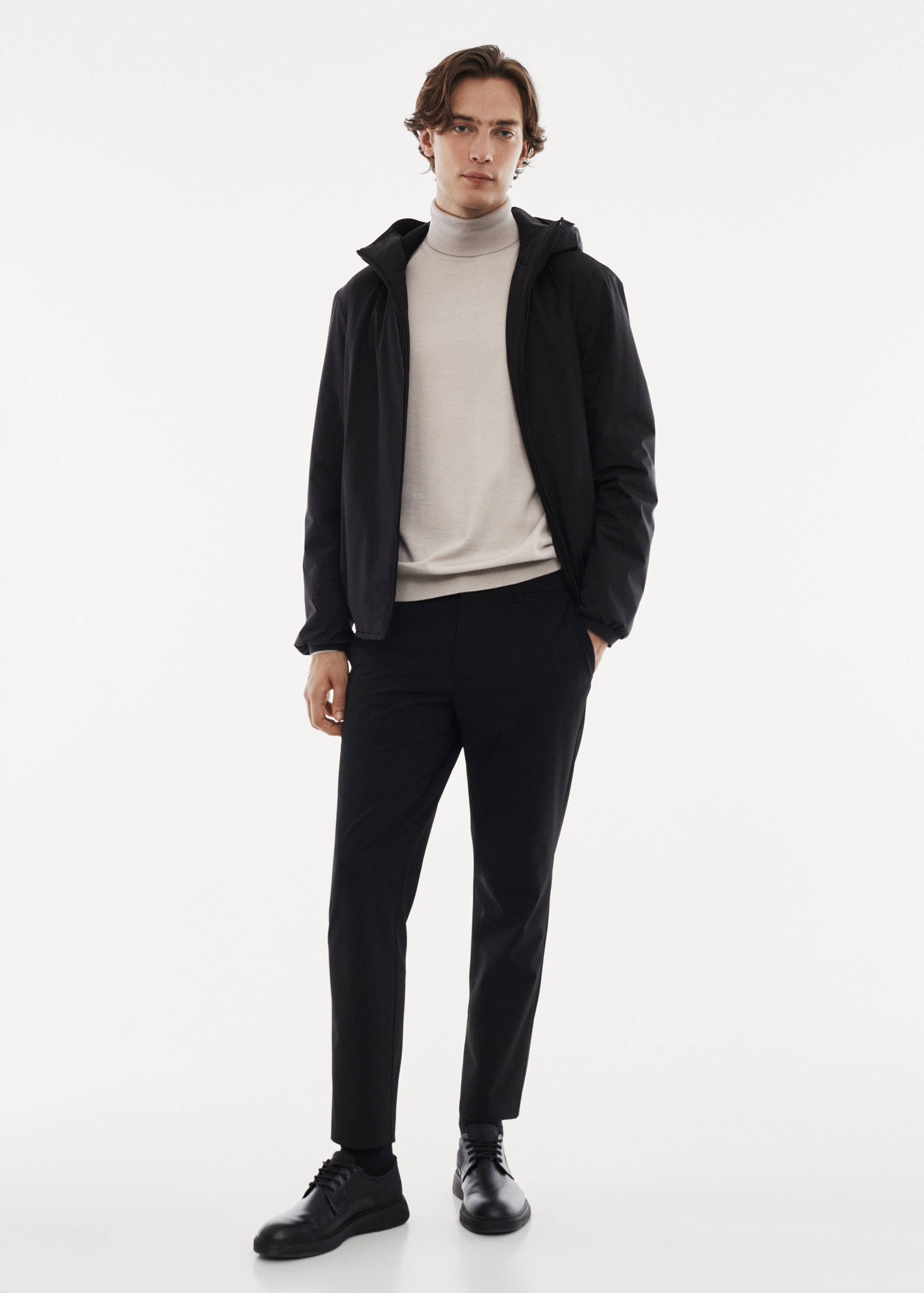 Pull-over 100 % laine mérinos col montant - Plan général