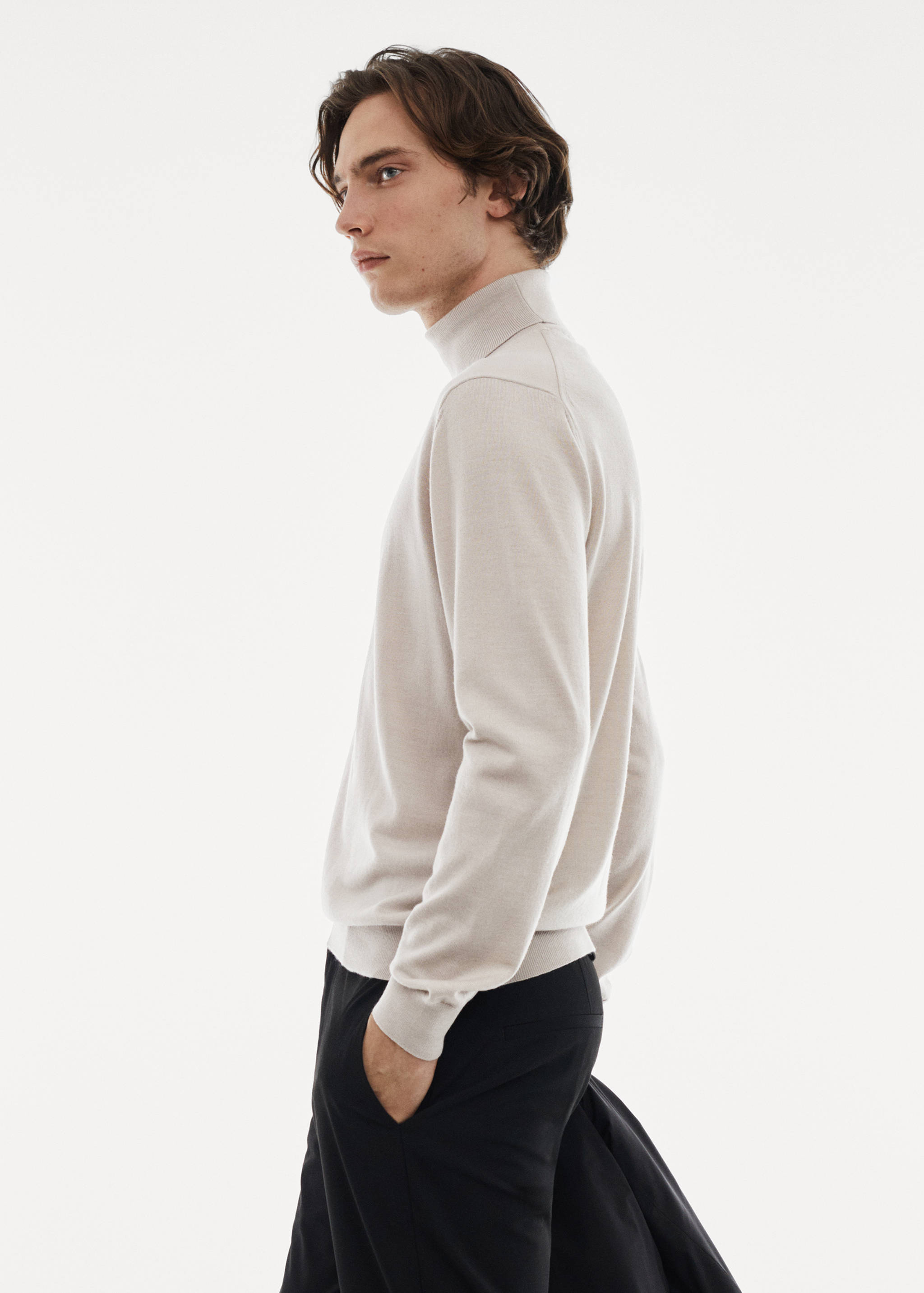 Pull-over 100 % laine mérinos col montant - Détail de l'article 2