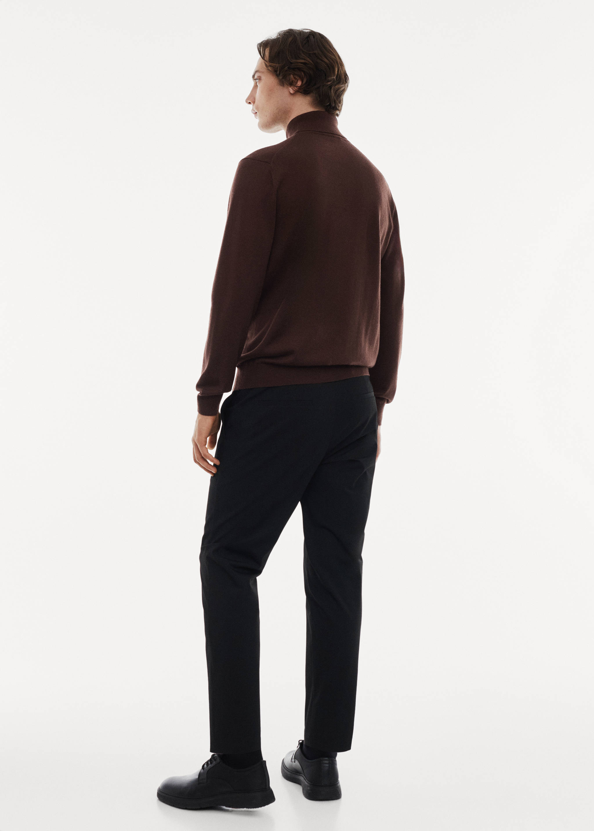 Pull-over 100 % laine mérinos col montant - Verso de l’article