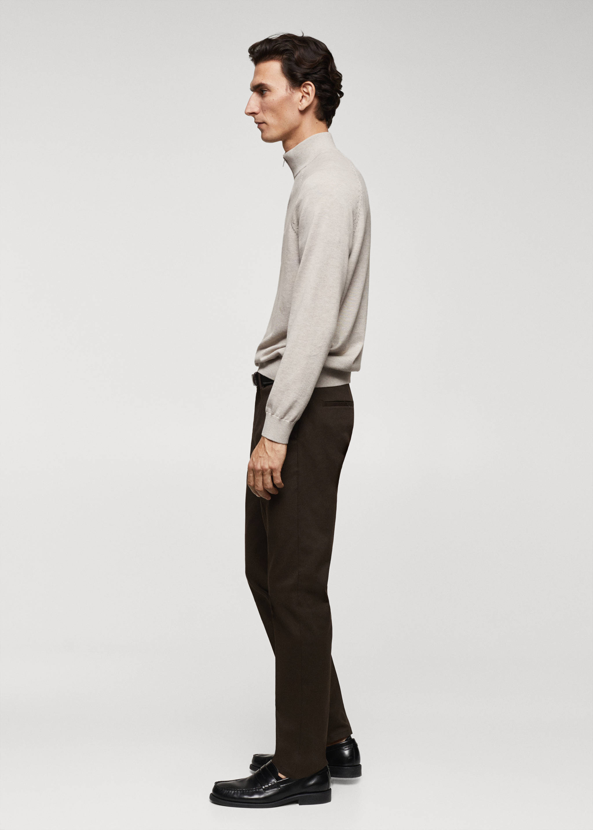 Cotton sweater with neck zip - Details of the article 2