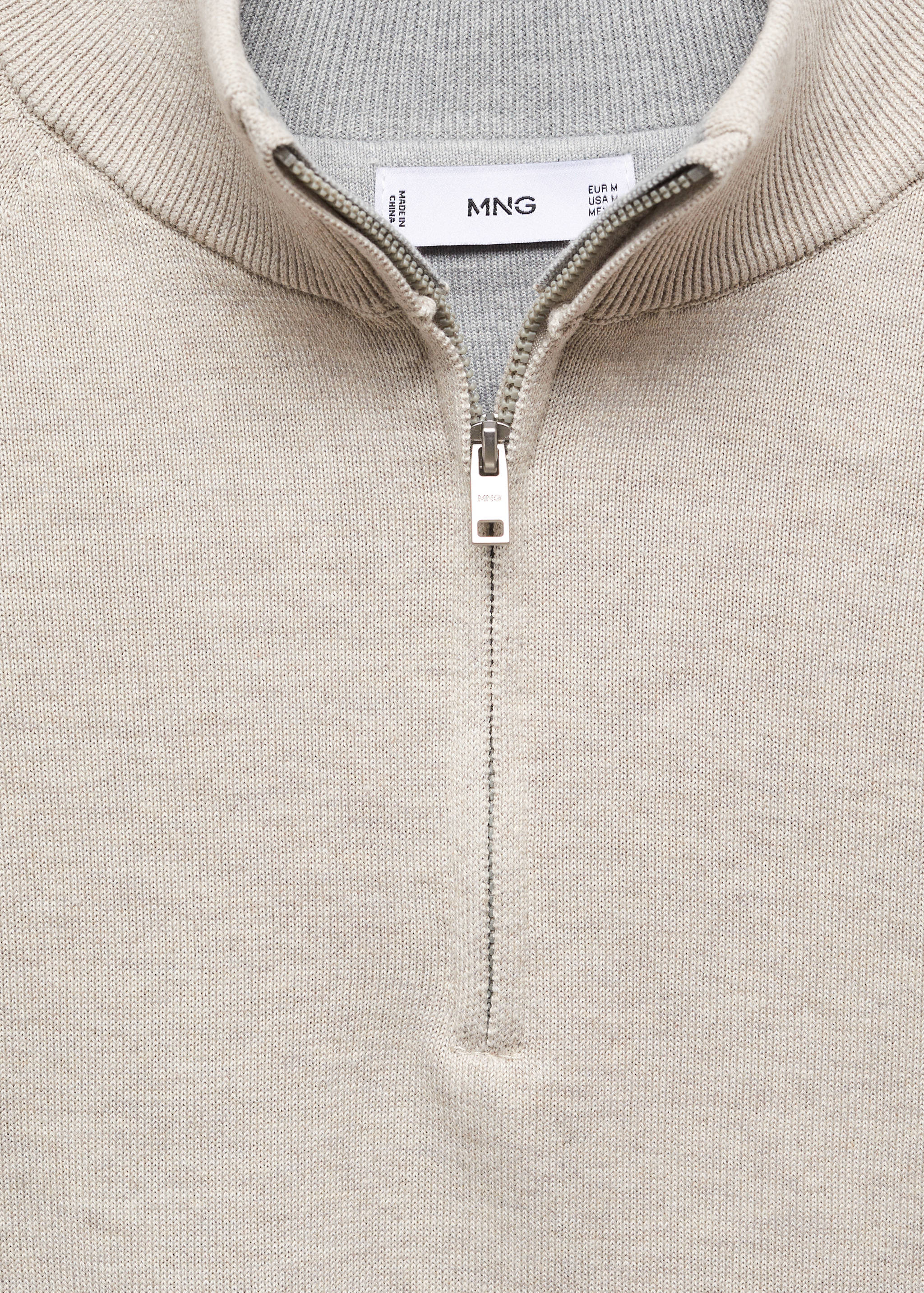 Cotton sweater with neck zip - Details of the article 8