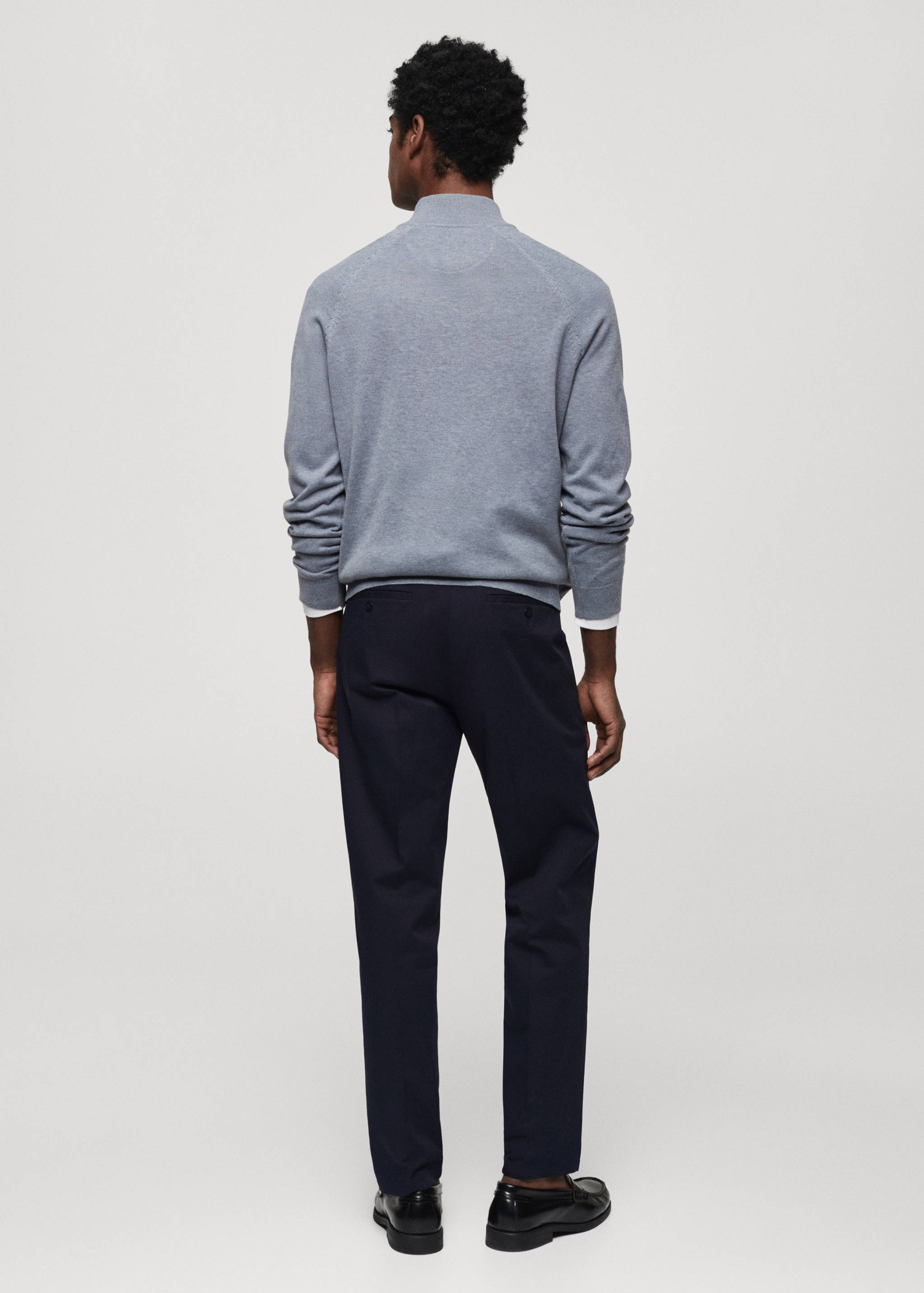 Cotton sweater with neck zip - Reverse of the article