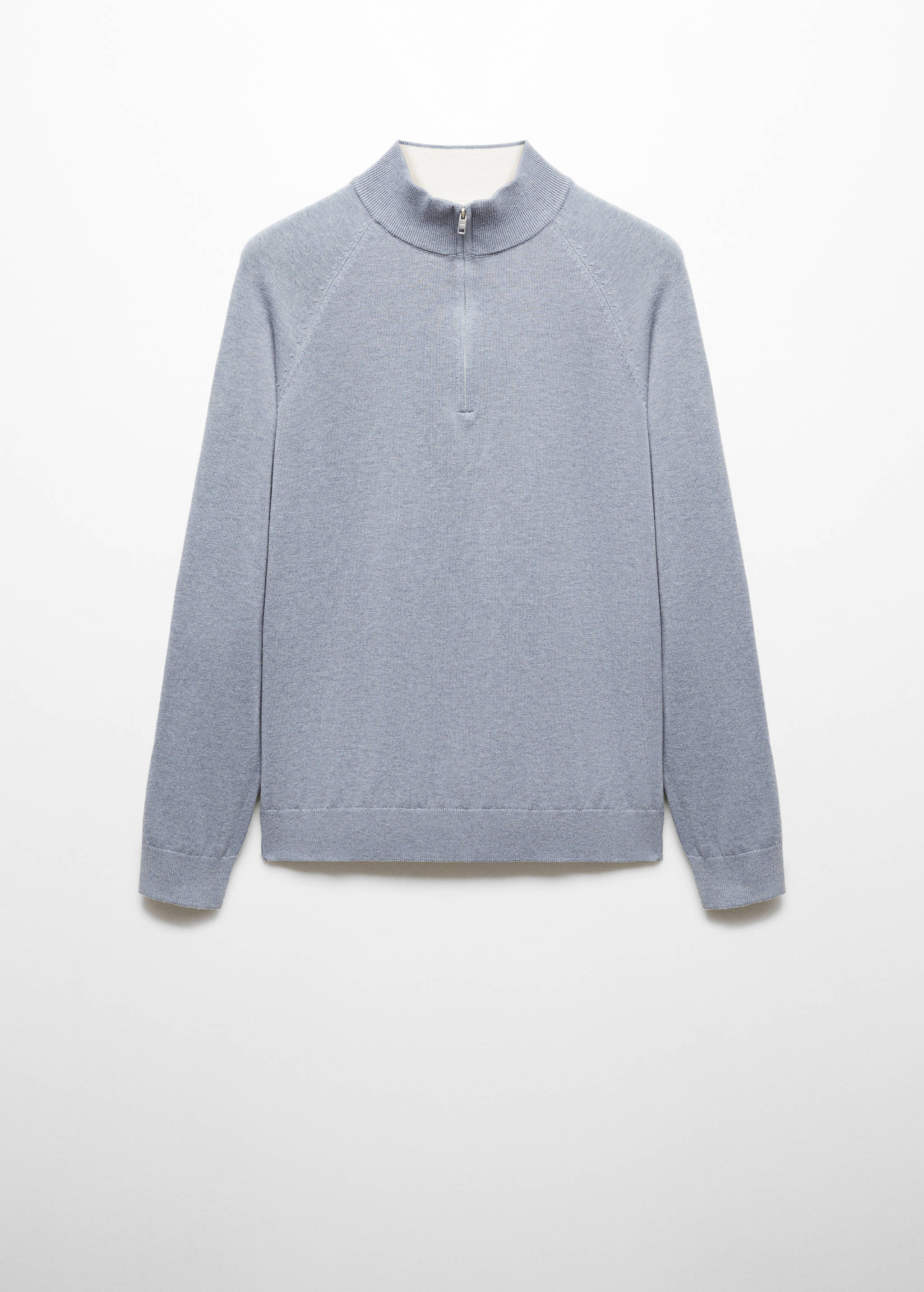 Cotton sweater with neck zip - Article without model