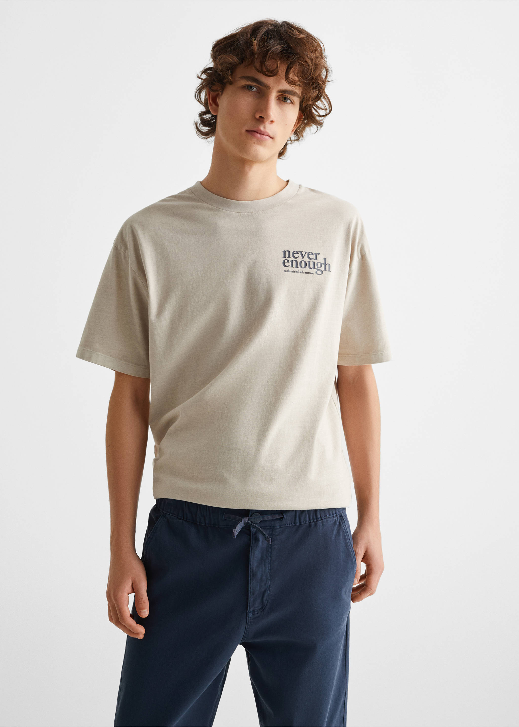 Cotton jogger-style trousers - Medium plane, Navy. Ref: 67000666-00.