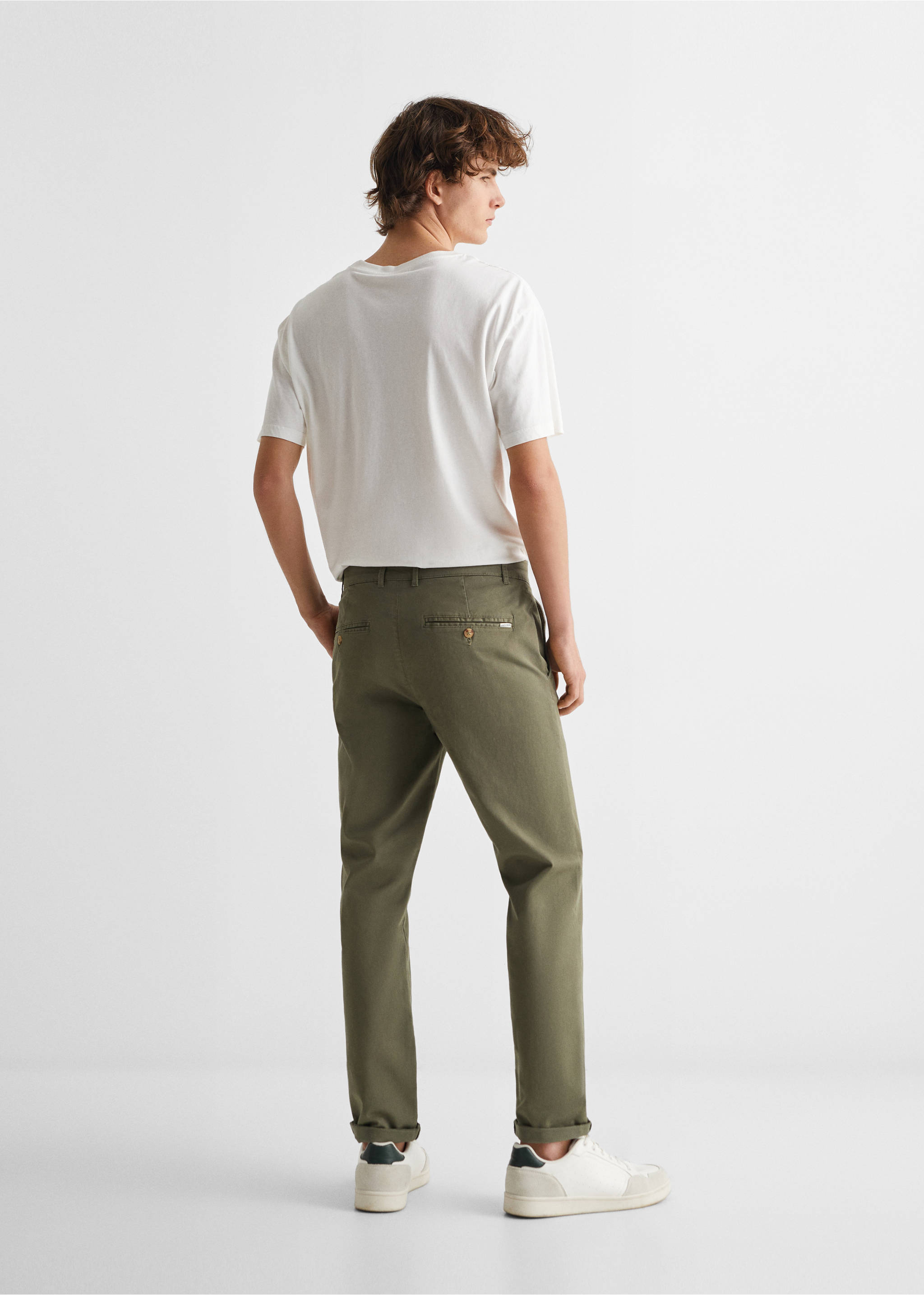 Cotton chinos - Reverse of the article, Khaki. Ref: 67000667-00.