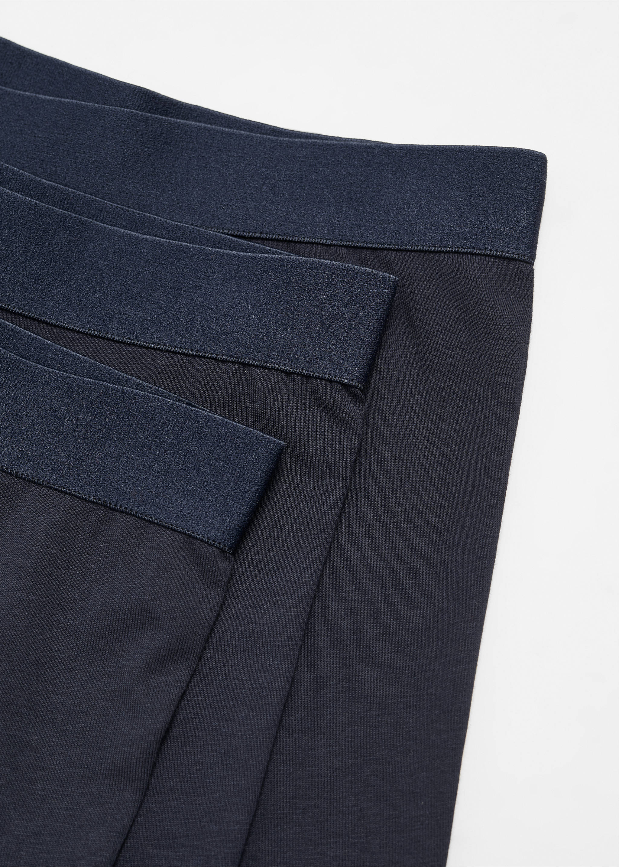 3-pack of blue cotton boxers - Details of the article 8, Dark Navy. Ref: 67000672-00.